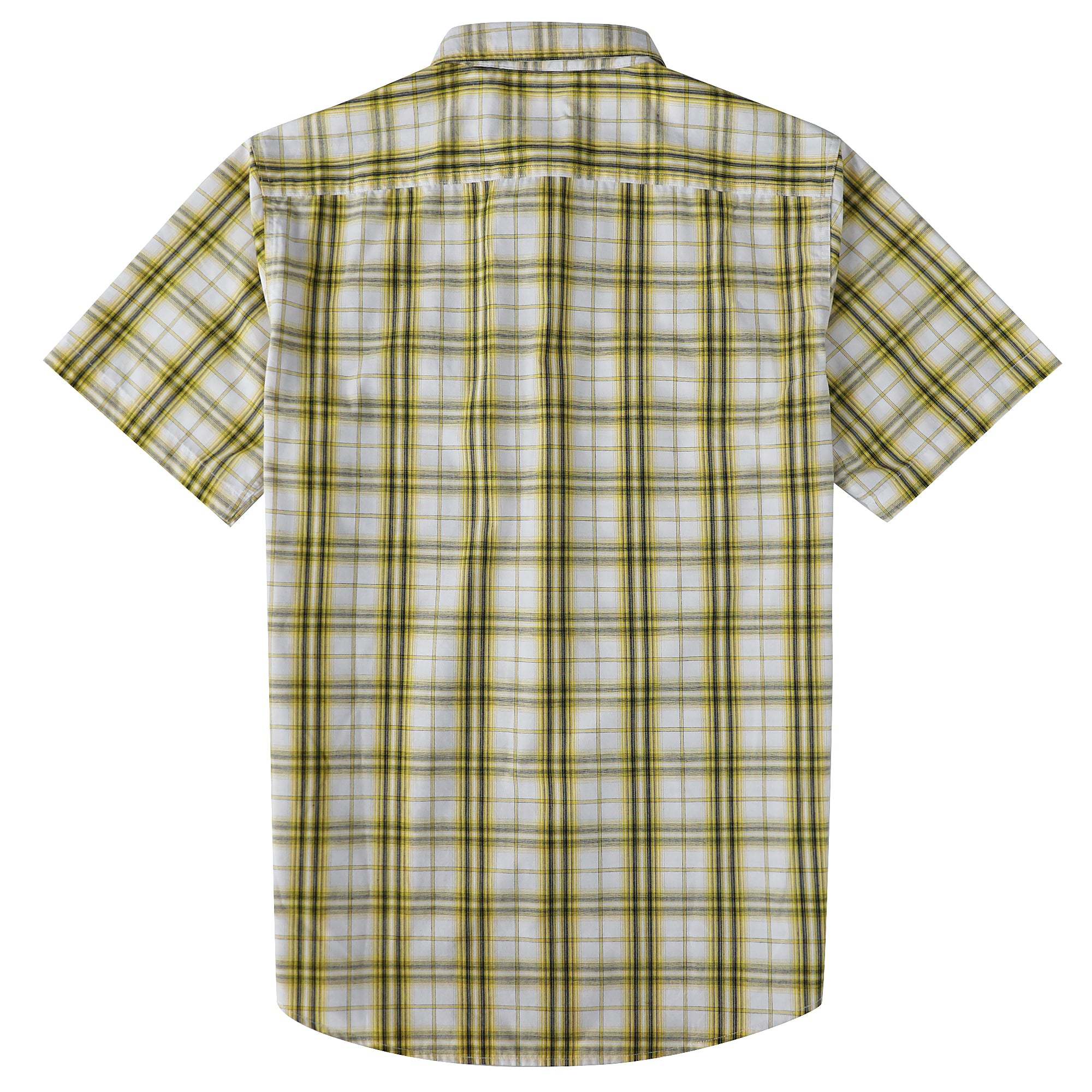 Dubinik? Mens Short Sleeve Button Down Shirts Plaid Casual Regular #49010