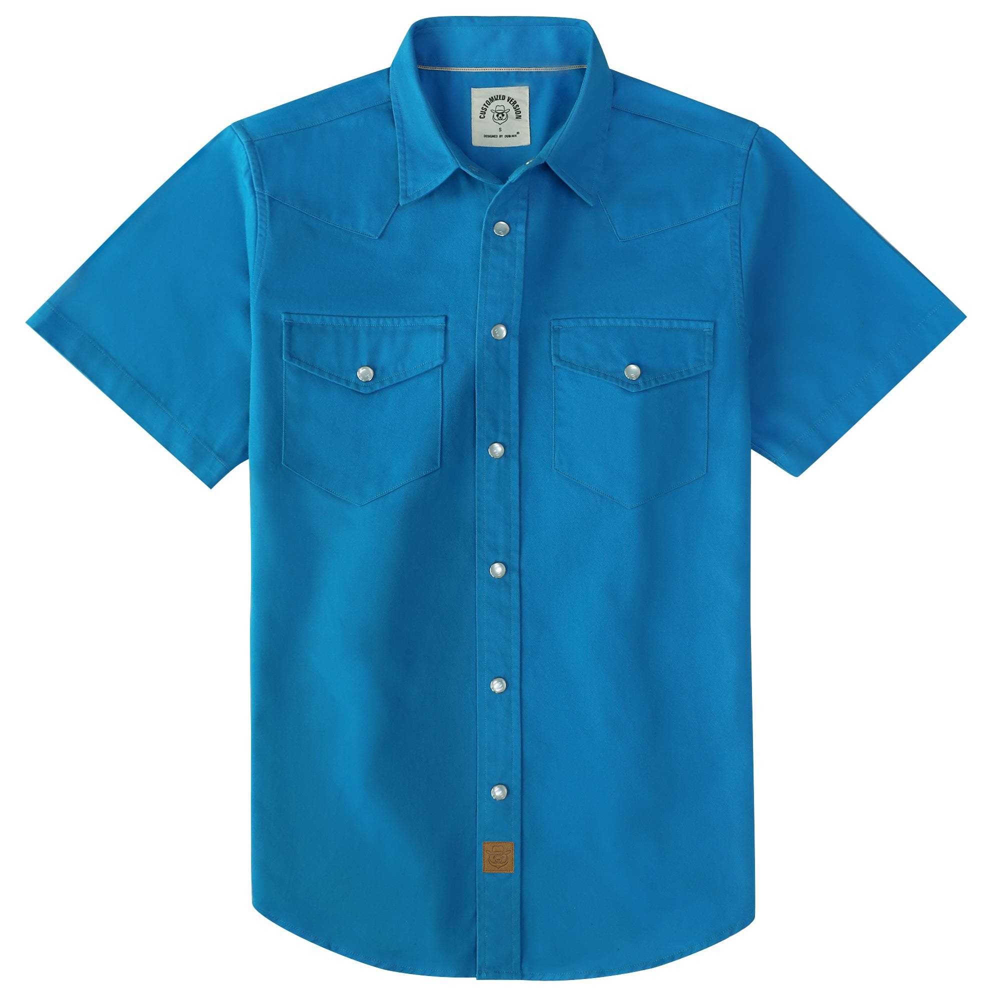 Dubinik? Mens Short Sleeve Work Shirt Snap Button Heavy Cotton#10506