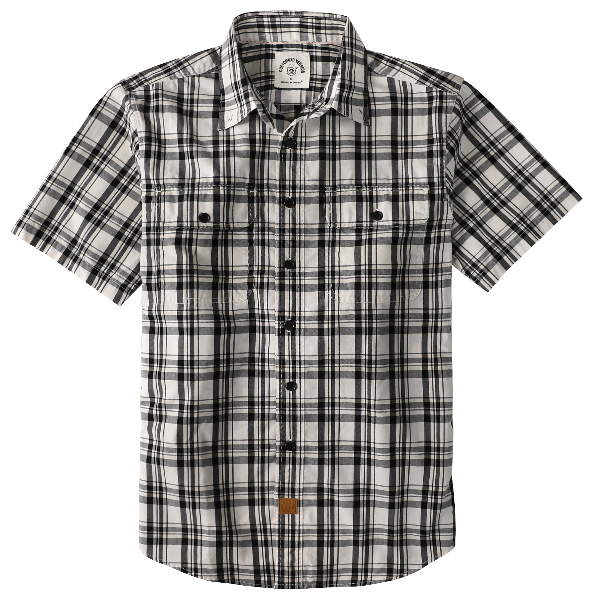 Dubinik? Mens Short Sleeve Button Down Shirts Plaid Casual Regular #49009