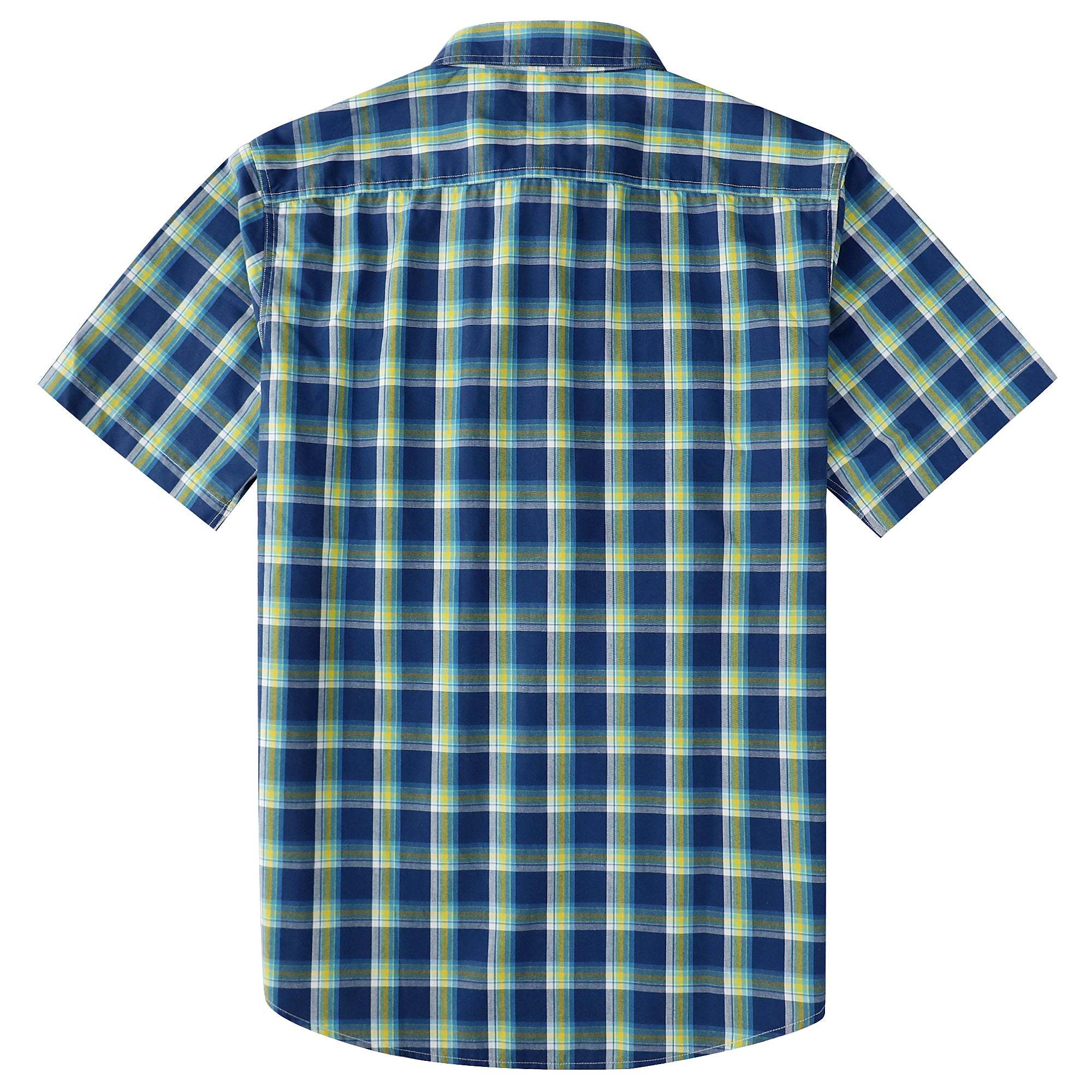 Dubinik? Mens Short Sleeve Button Down Shirts Plaid Casual Regular #49017