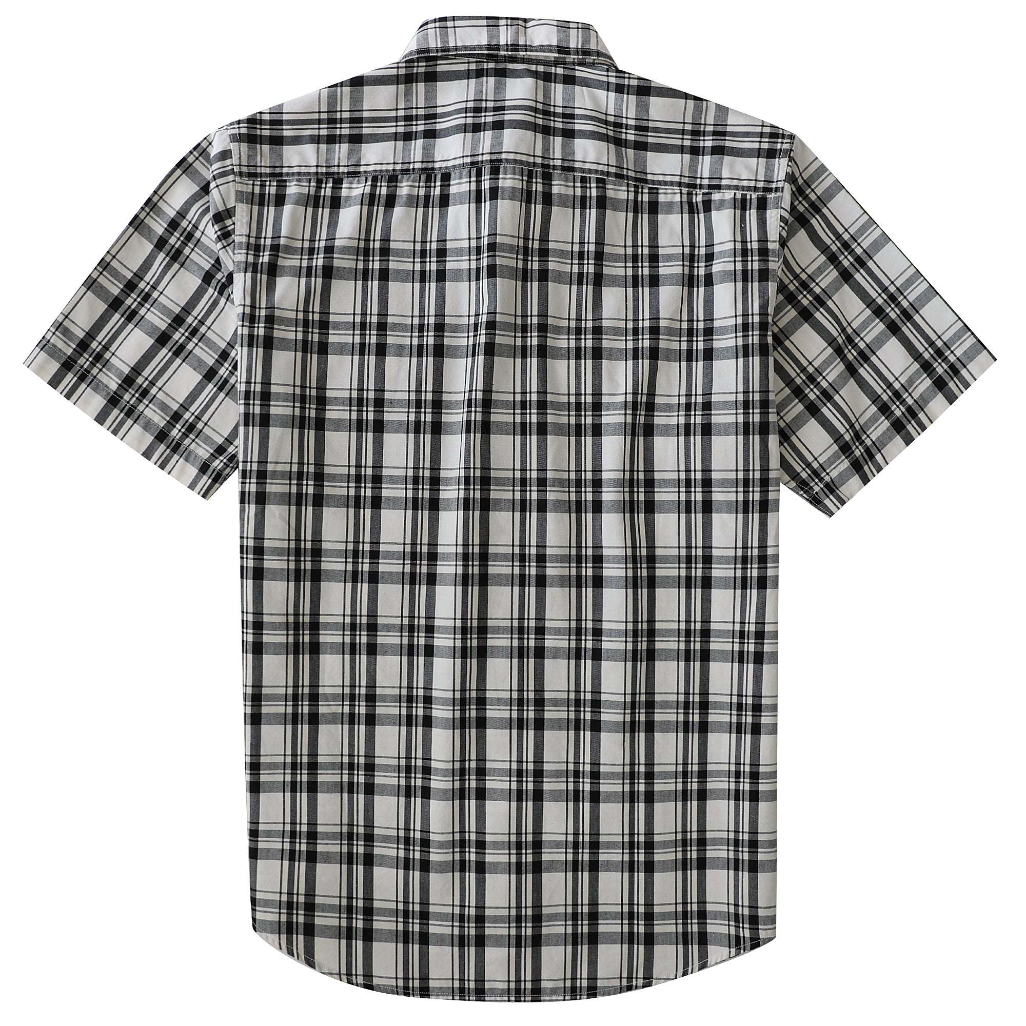 Dubinik? Mens Short Sleeve Button Down Shirts Plaid Casual Regular #49009