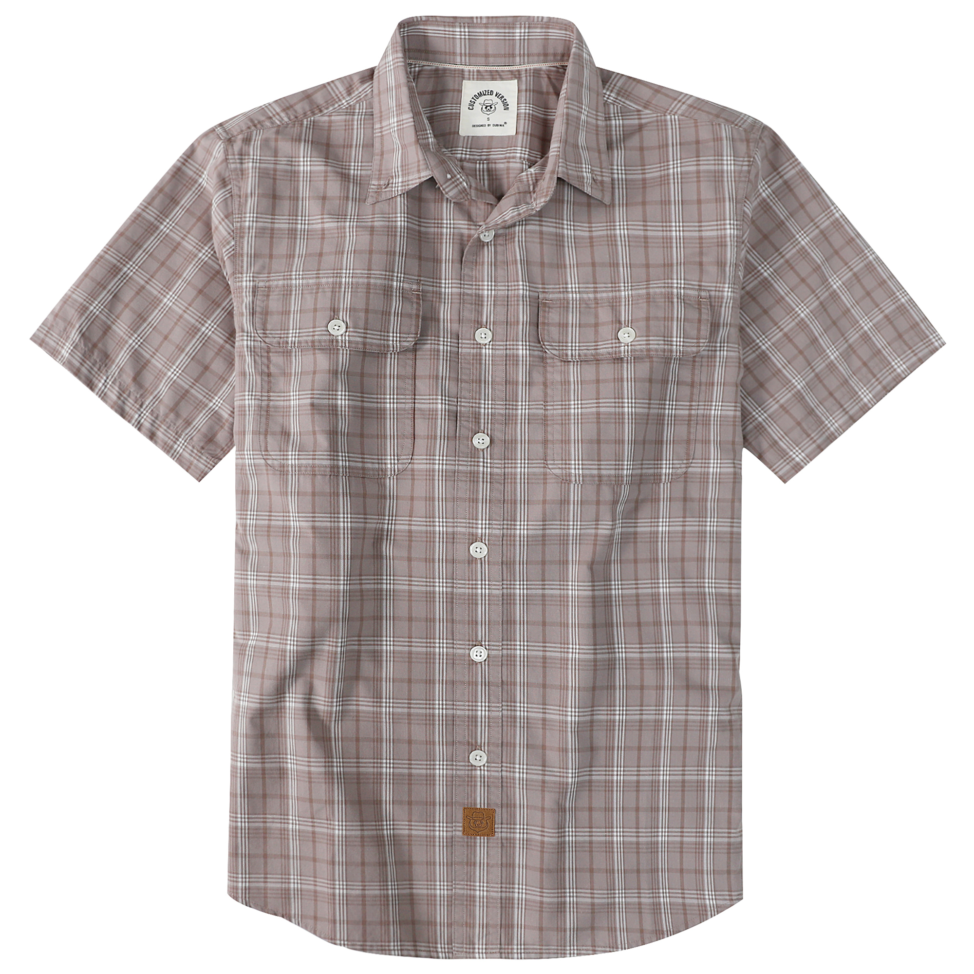 Dubinik? Mens Short Sleeve Button Down Shirts Plaid Casual Regular #49016