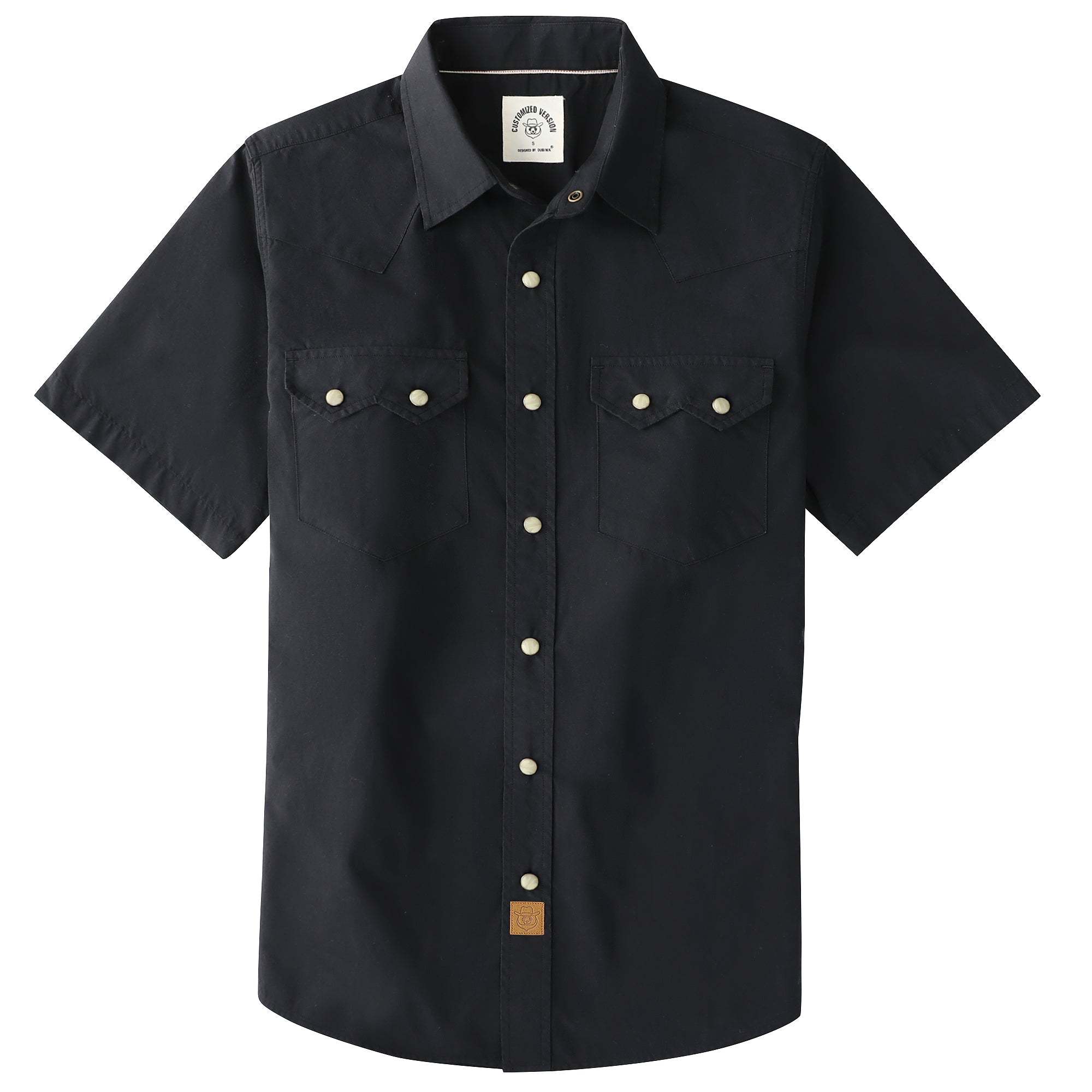 Dubinik? Men's Pearl Snap Sawtooth Pocket Western Plaid Shirt Short Sleeve#47028