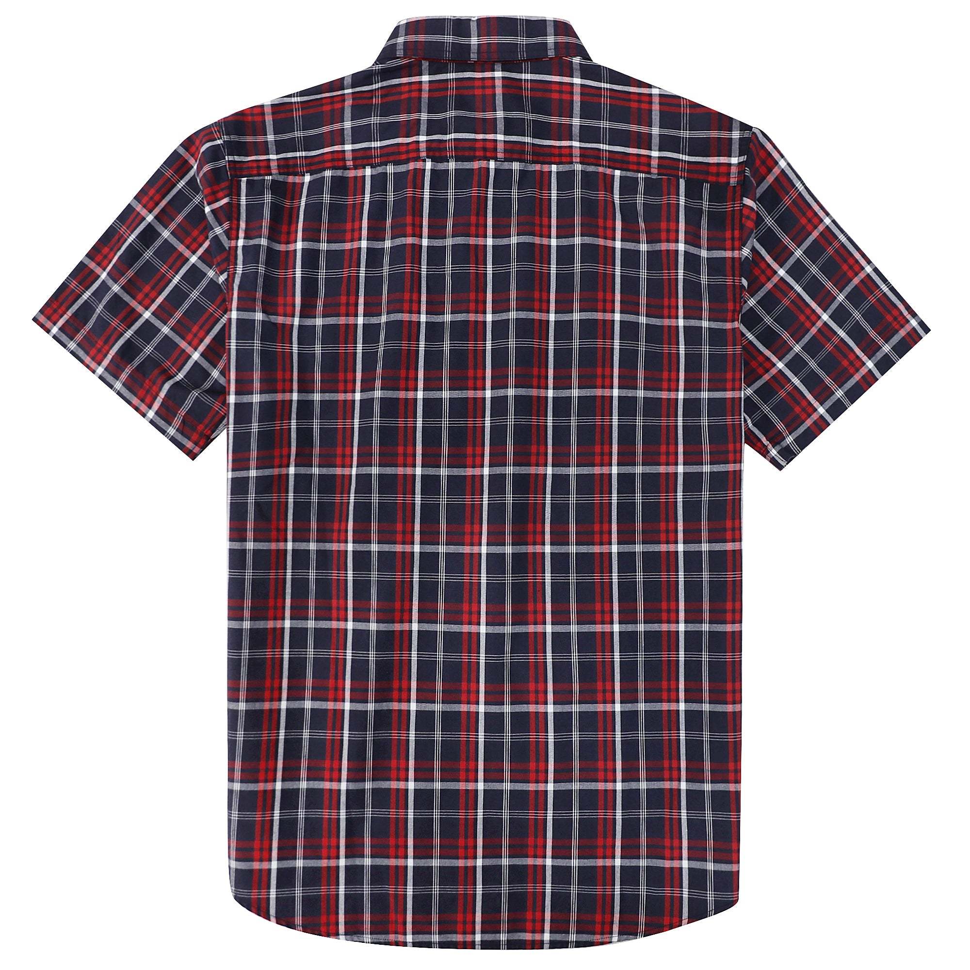 Dubinik? Mens Short Sleeve Button Down Shirts Plaid Casual Regular #49007