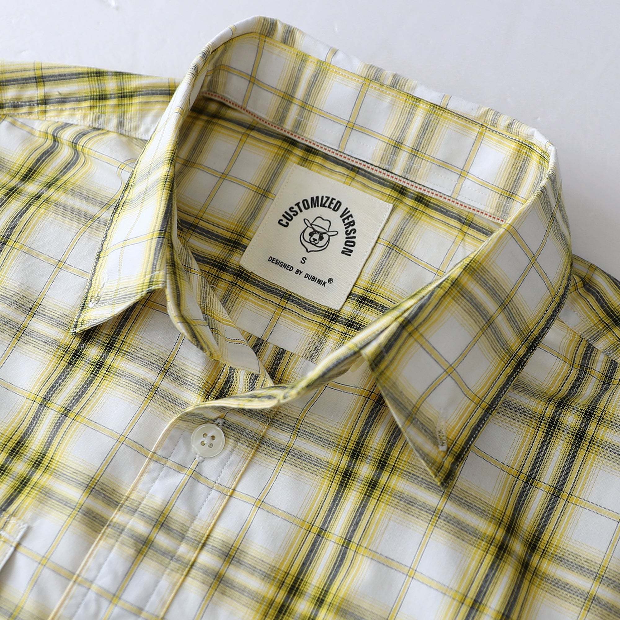 Dubinik? Mens Short Sleeve Button Down Shirts Plaid Casual Regular #49010