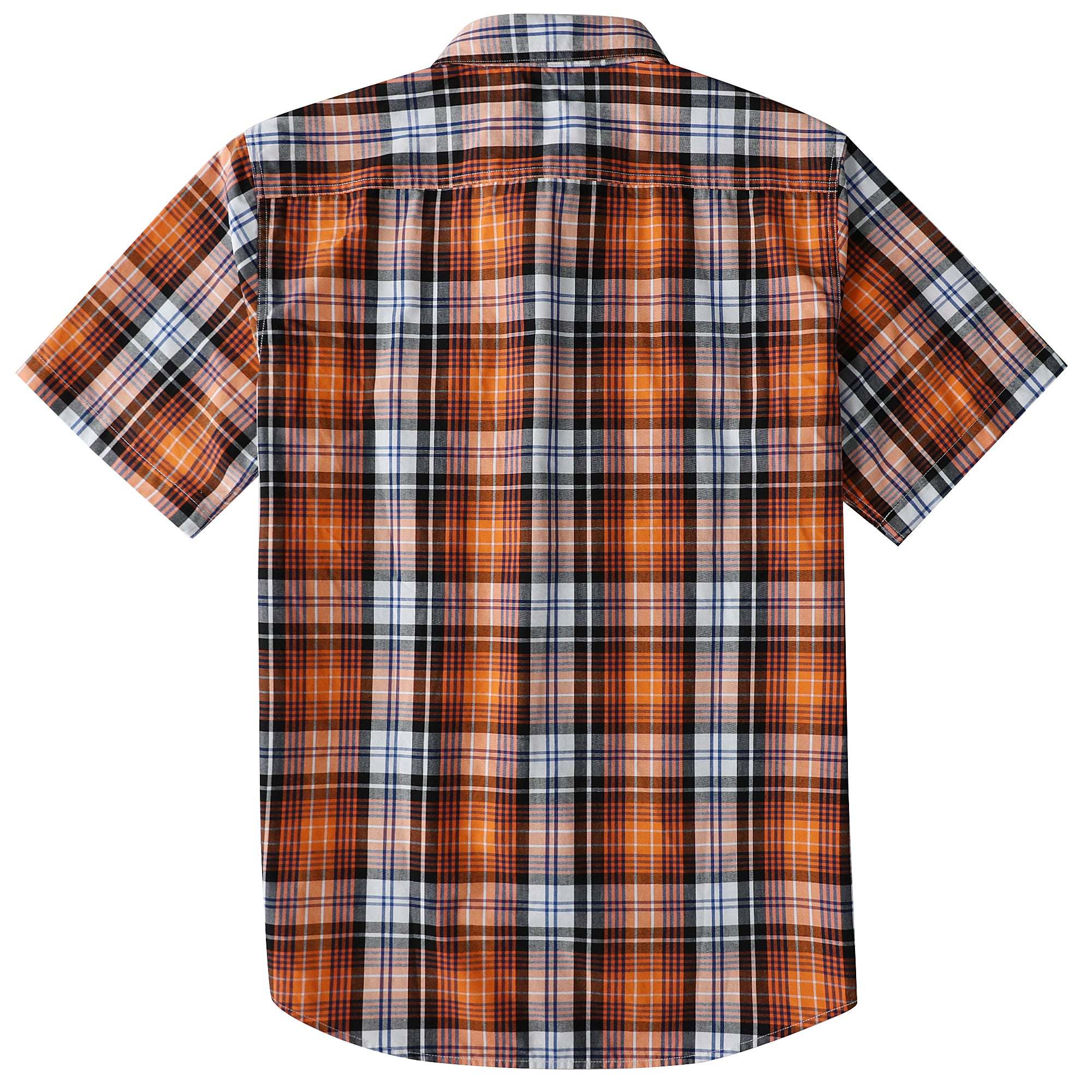 Dubinik? Mens Short Sleeve Button Down Shirts Plaid Casual Regular #49014