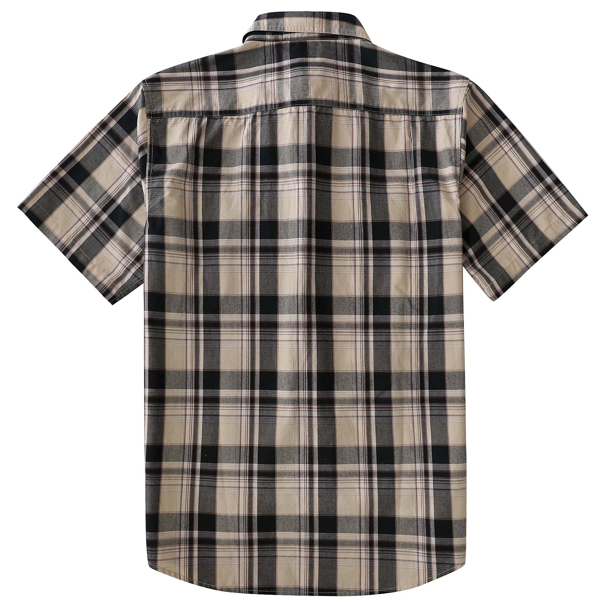 Dubinik? Mens Short Sleeve Button Down Shirts Plaid Casual Regular #49004