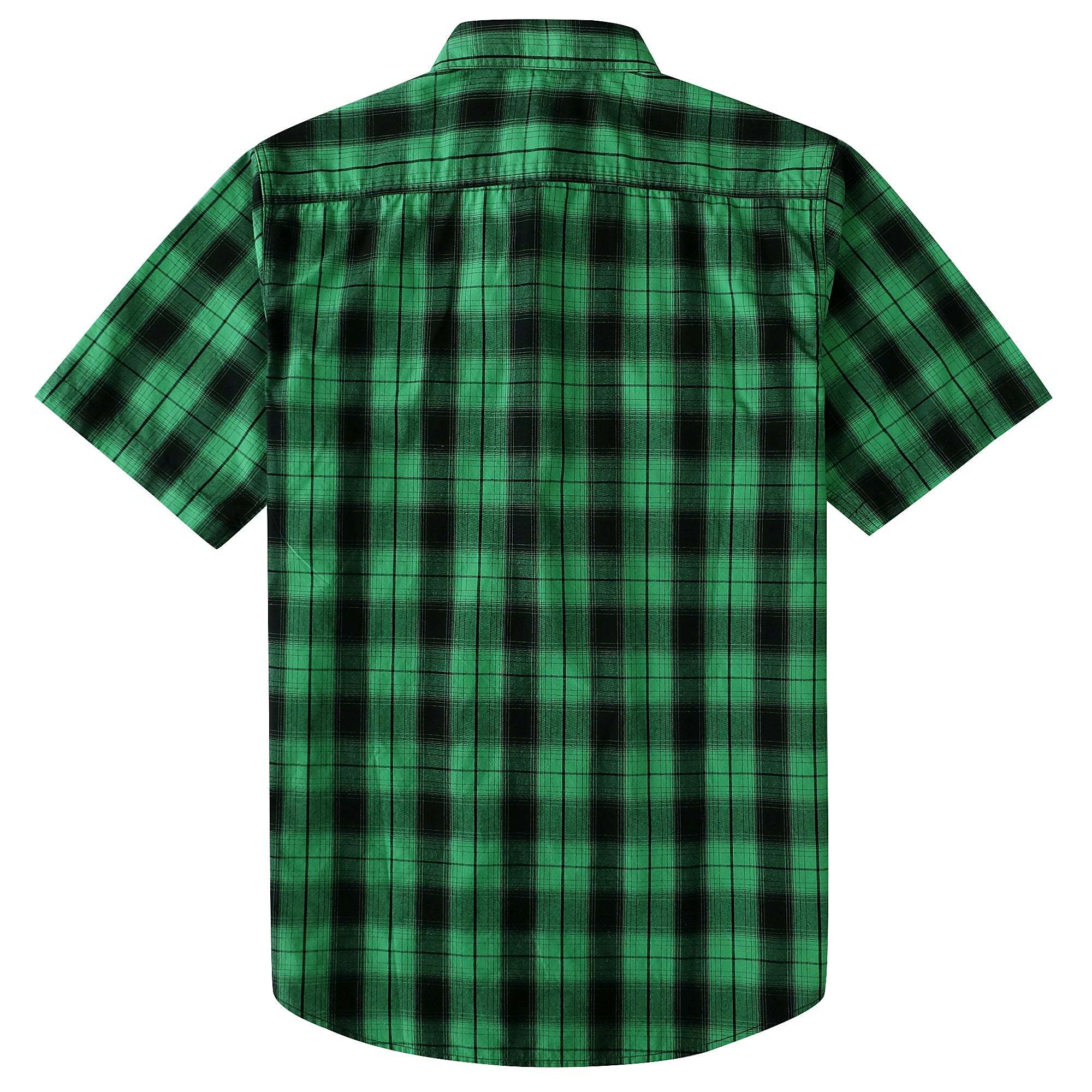 Dubinik? Mens Short Sleeve Button Down Shirts Plaid Casual Regular #49001