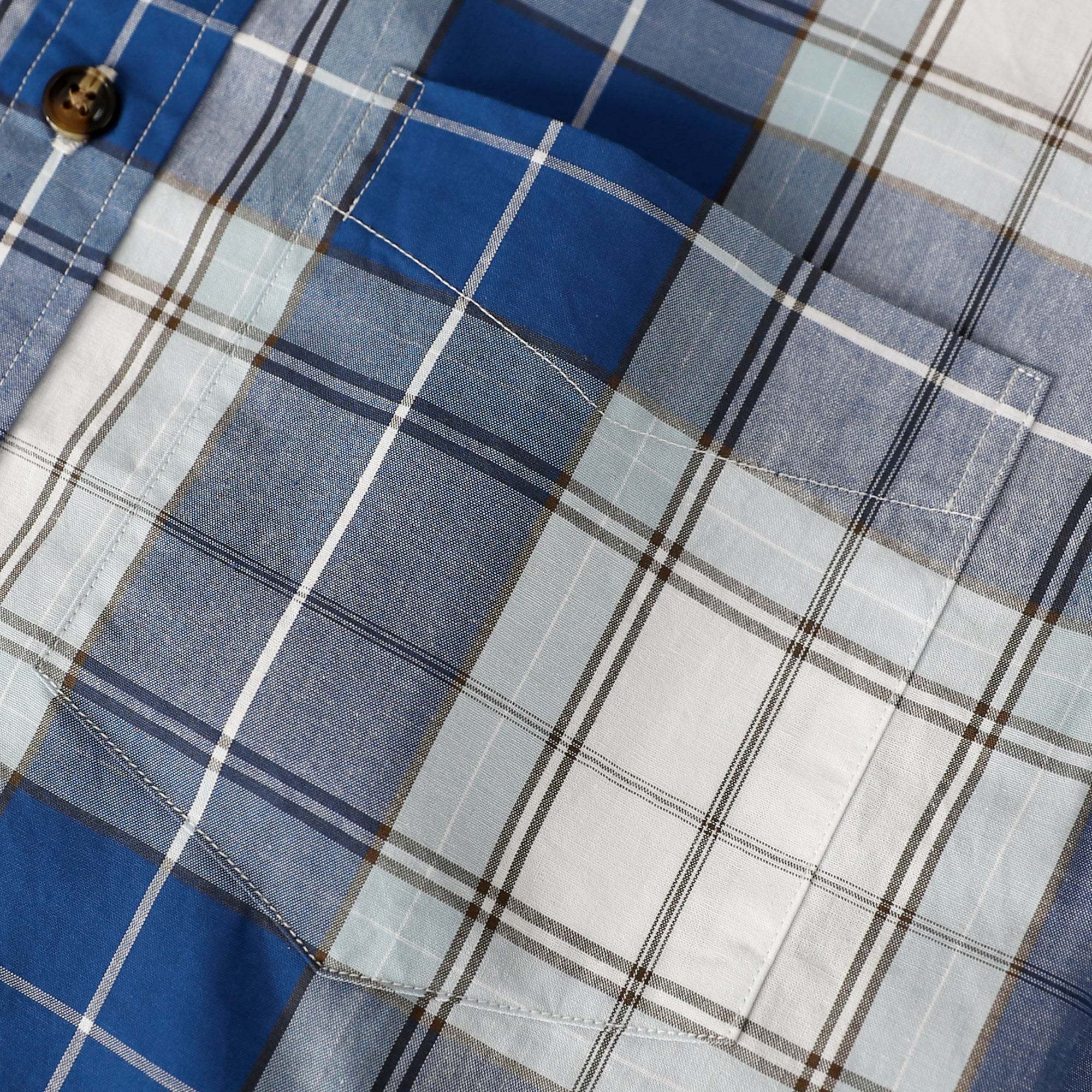 Dubinik? Short Sleeve Button Down Shirts 100% Cotton Plaid Casual Shirt with Pocket #0116
