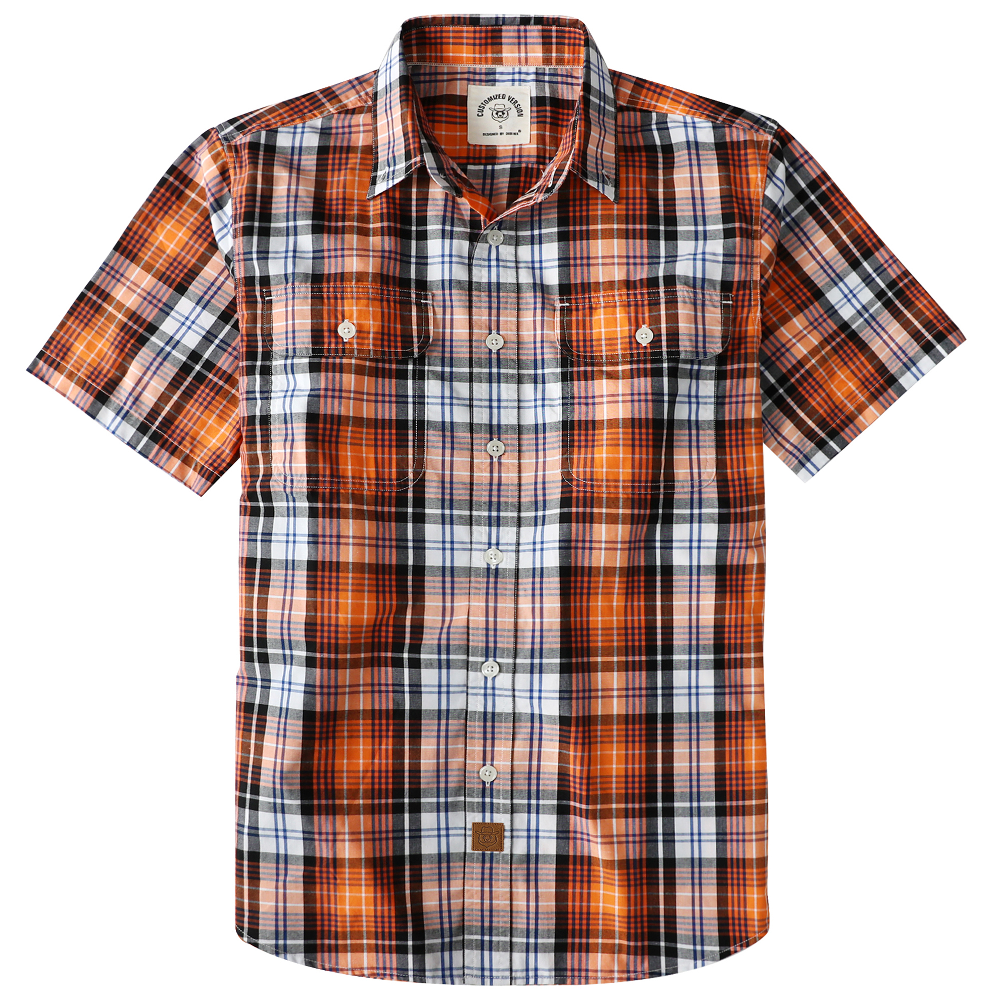 Dubinik? Mens Short Sleeve Button Down Shirts Plaid Casual Regular #49014