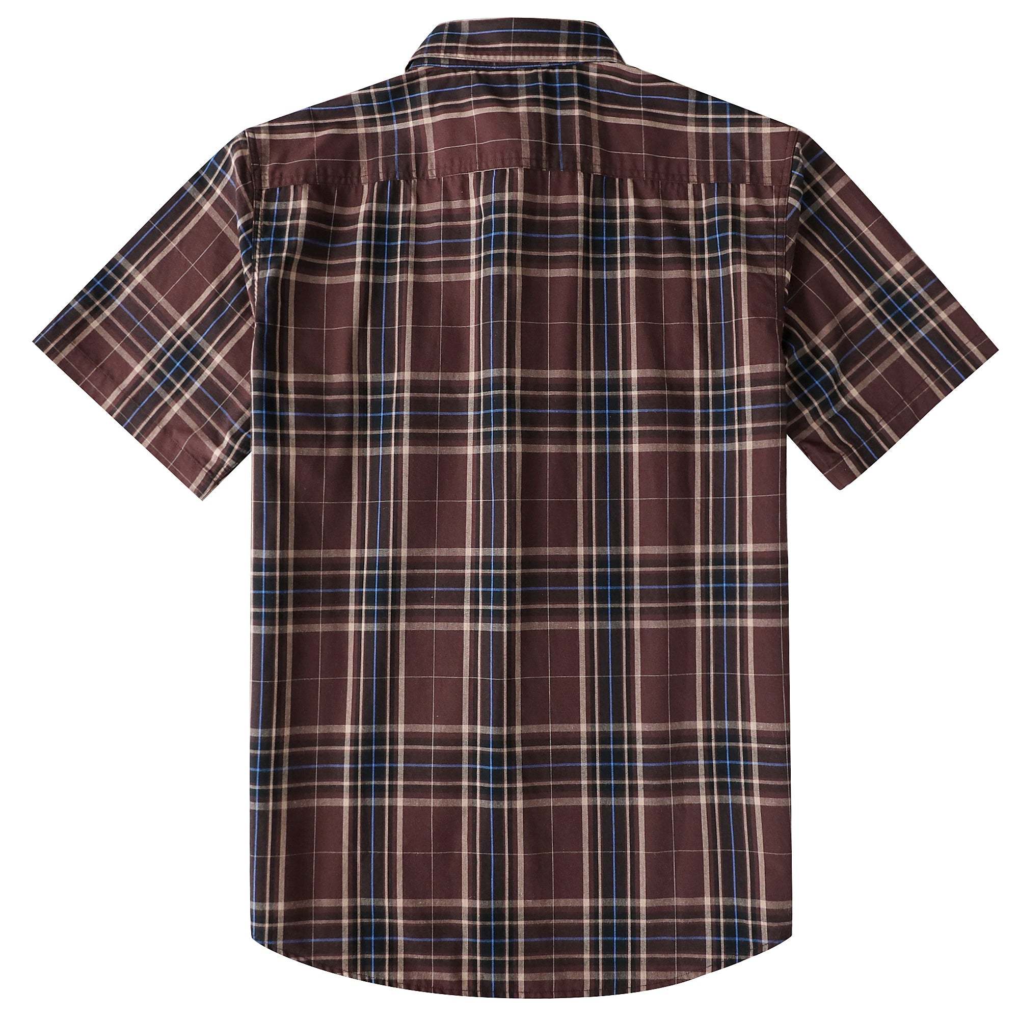 Dubinik? Mens Short Sleeve Button Down Shirts Plaid Casual Regular #49012