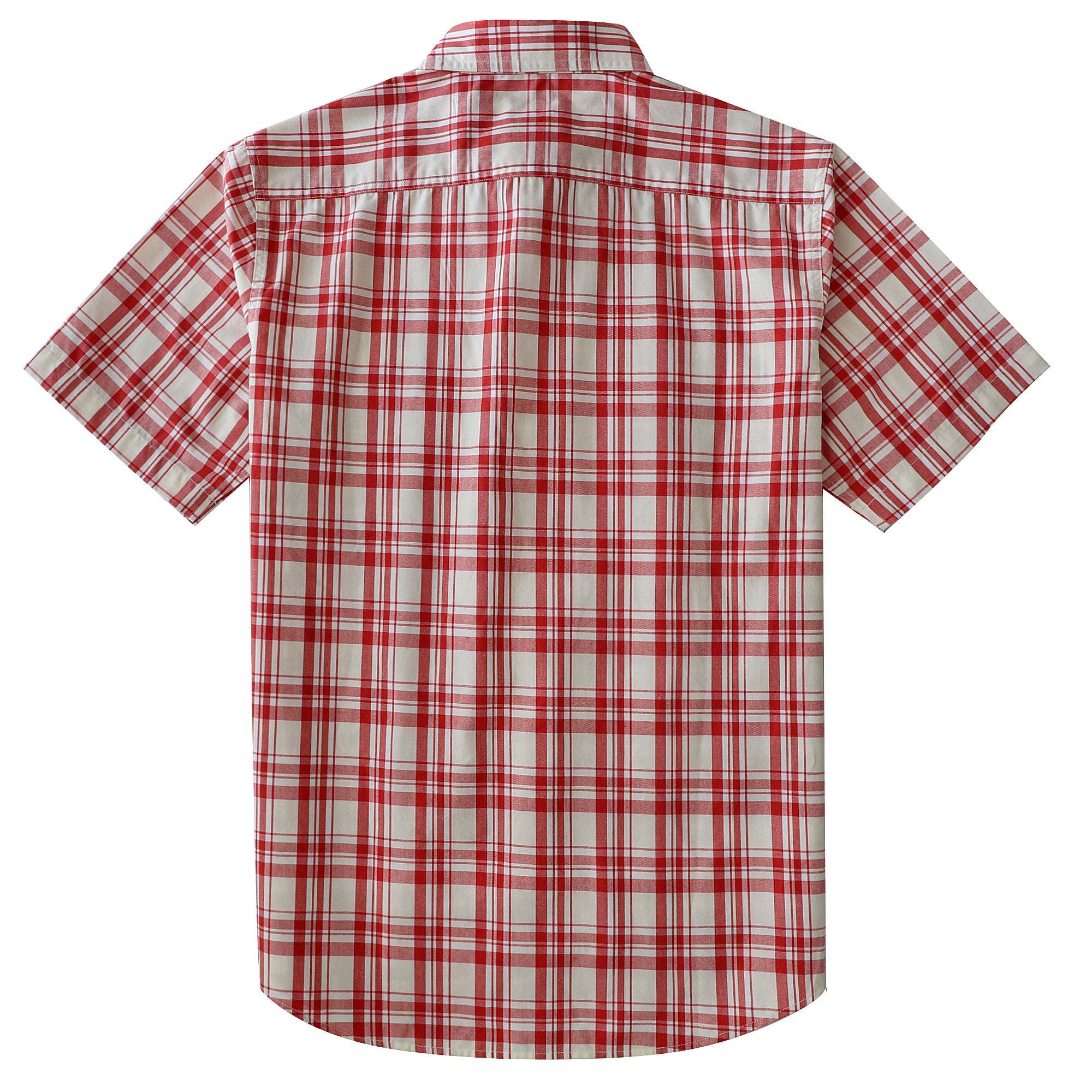 Dubinik? Mens Short Sleeve Button Down Shirts Plaid Casual Regular #49005