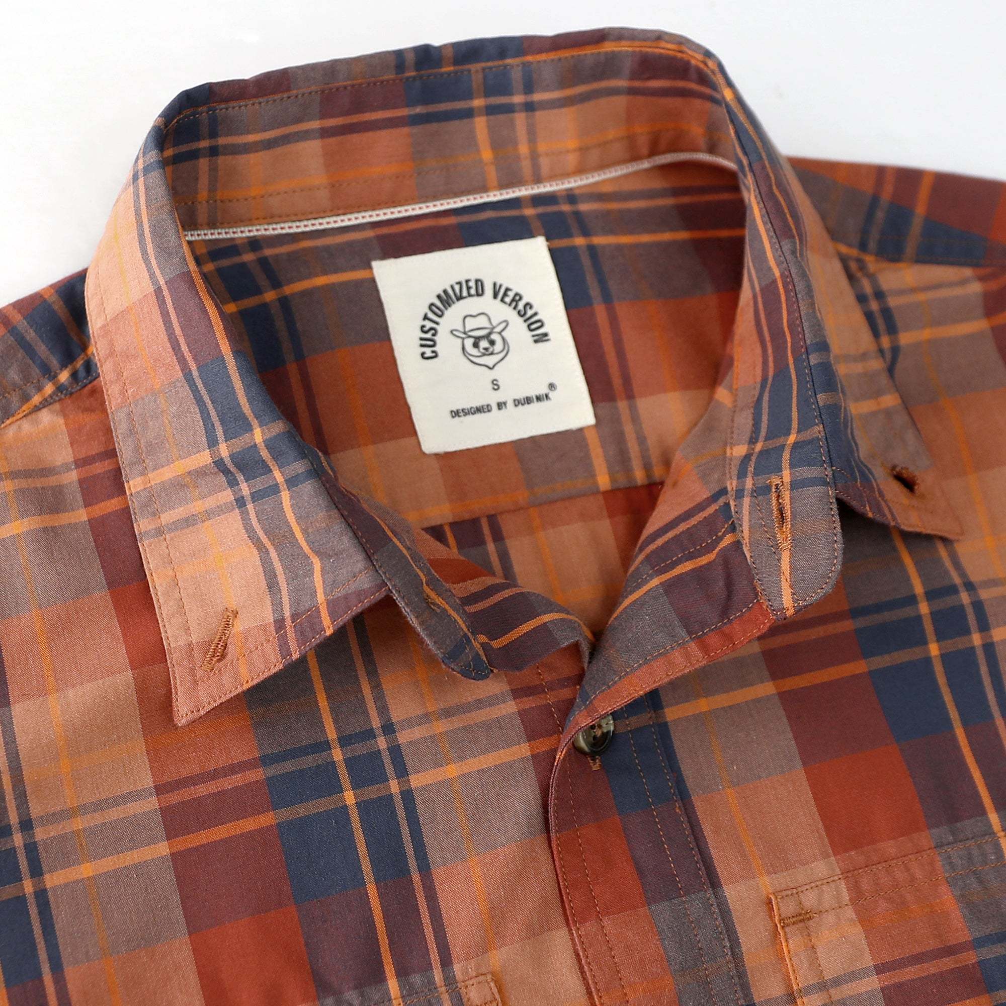 Dubinik? Mens Short Sleeve Button Down Shirts Plaid Casual Regular #49025