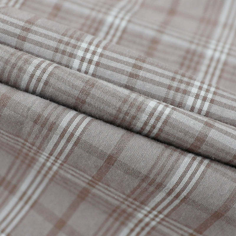 Dubinik? Men's Pearl Snap Sawtooth Pocket Western Plaid Shirt Short Sleeve#47016