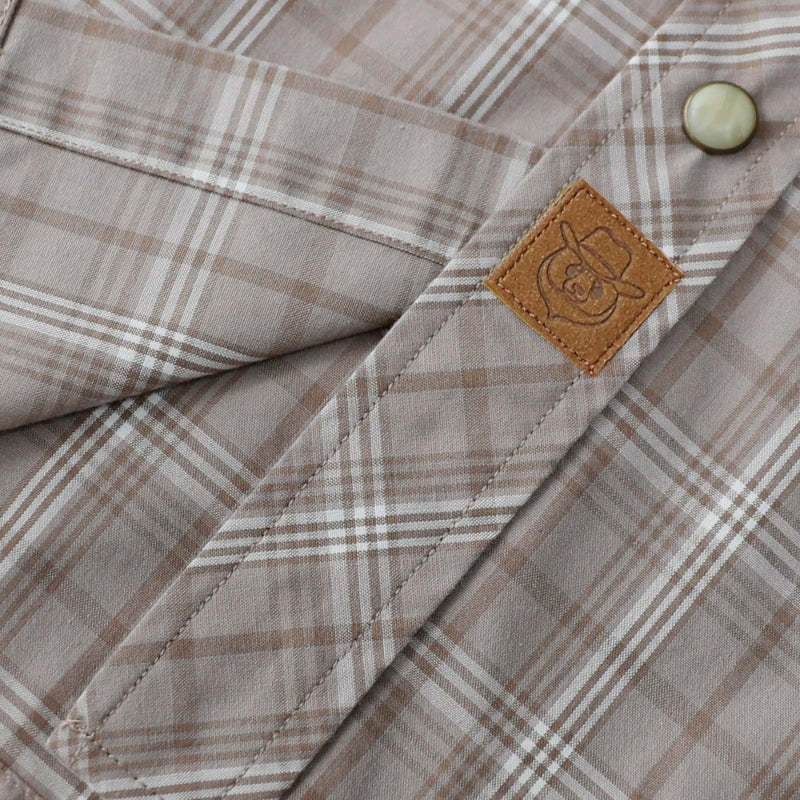 Dubinik? Men's Pearl Snap Sawtooth Pocket Western Plaid Shirt Short Sleeve#47016