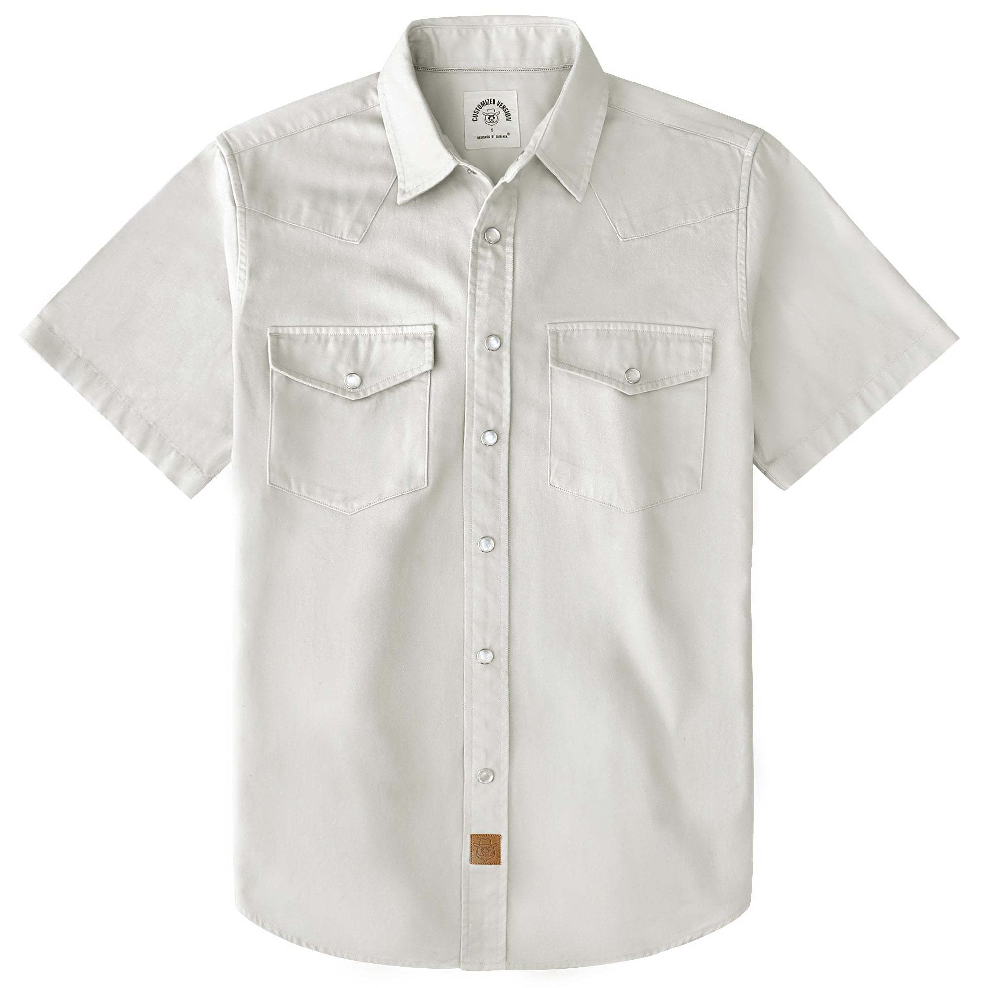 Dubinik? Mens Short Sleeve Work Shirt Snap Button Heavy Cotton#10501
