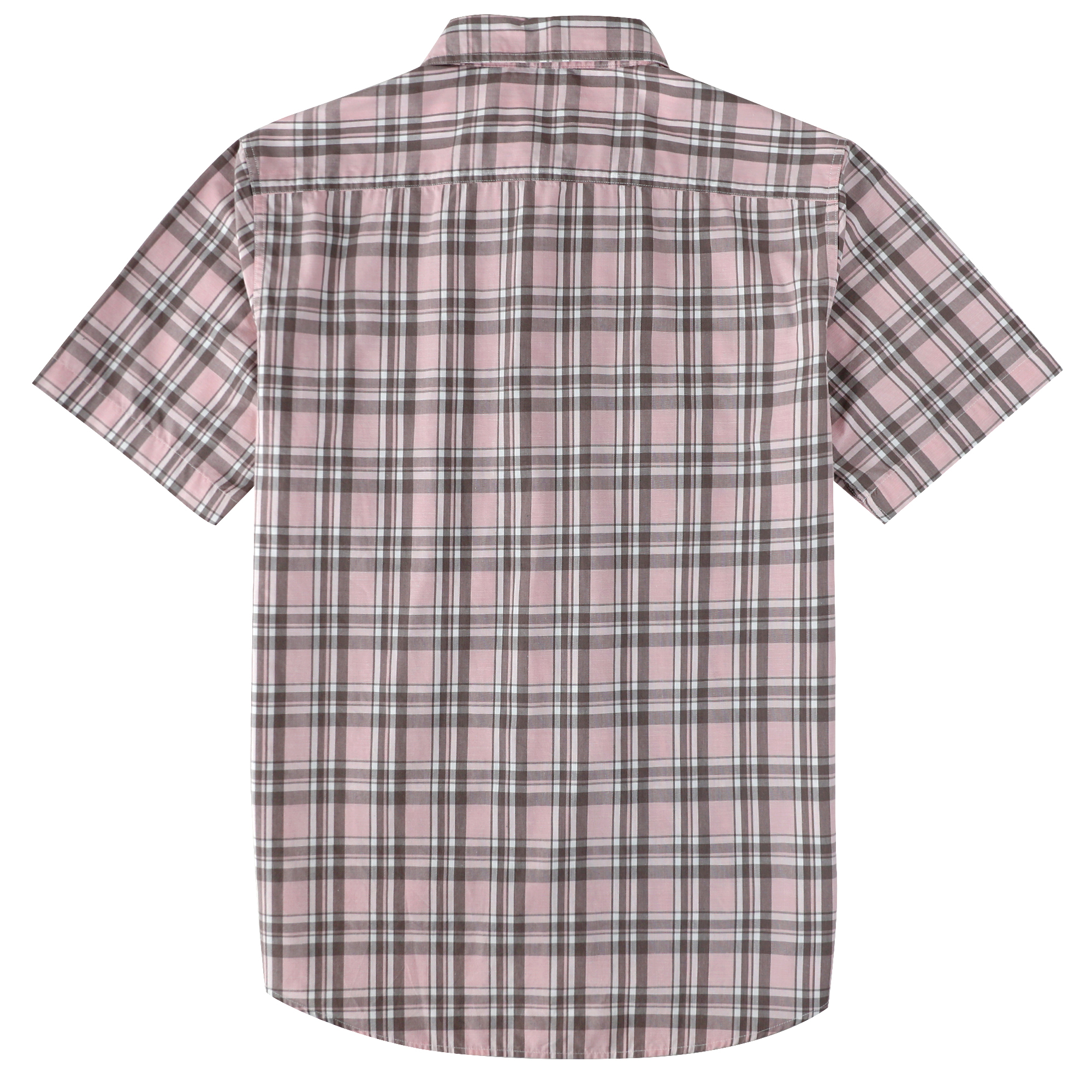 Dubinik®  Mens Short Sleeve Button Down Shirts Plaid Casual Regular #49018