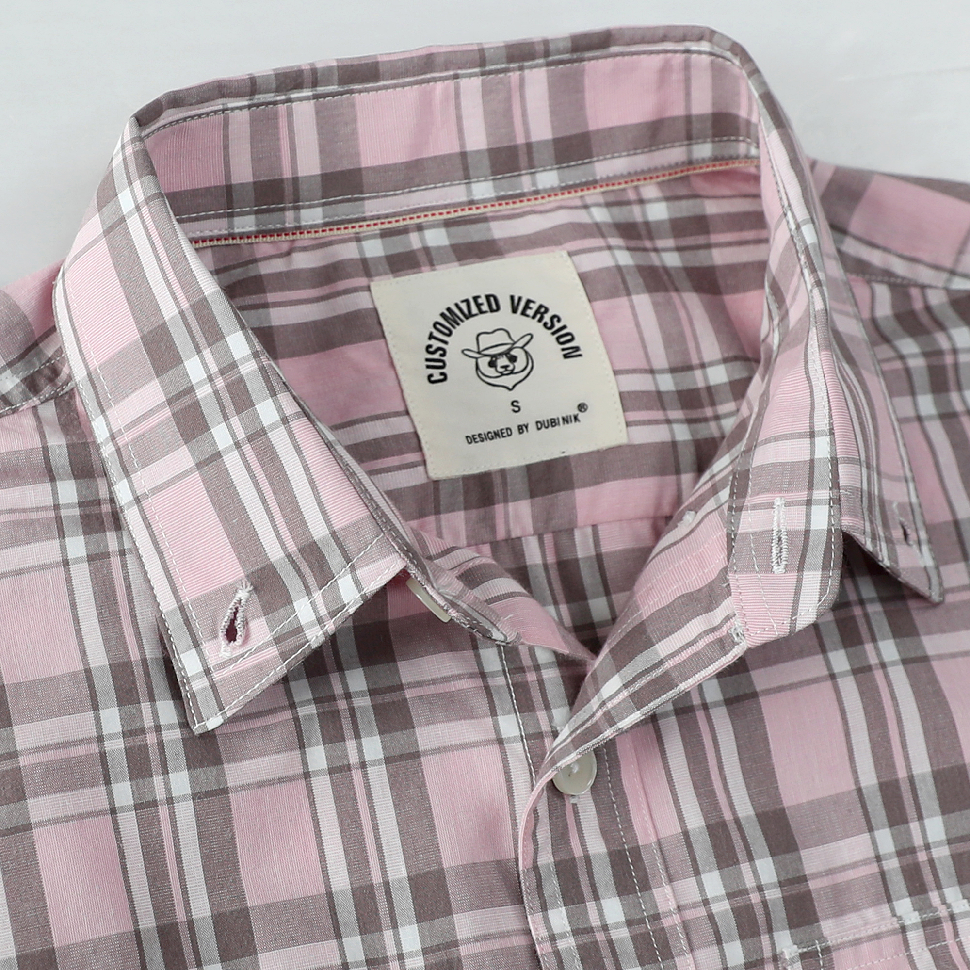 Dubinik®  Mens Short Sleeve Button Down Shirts Plaid Casual Regular #49018