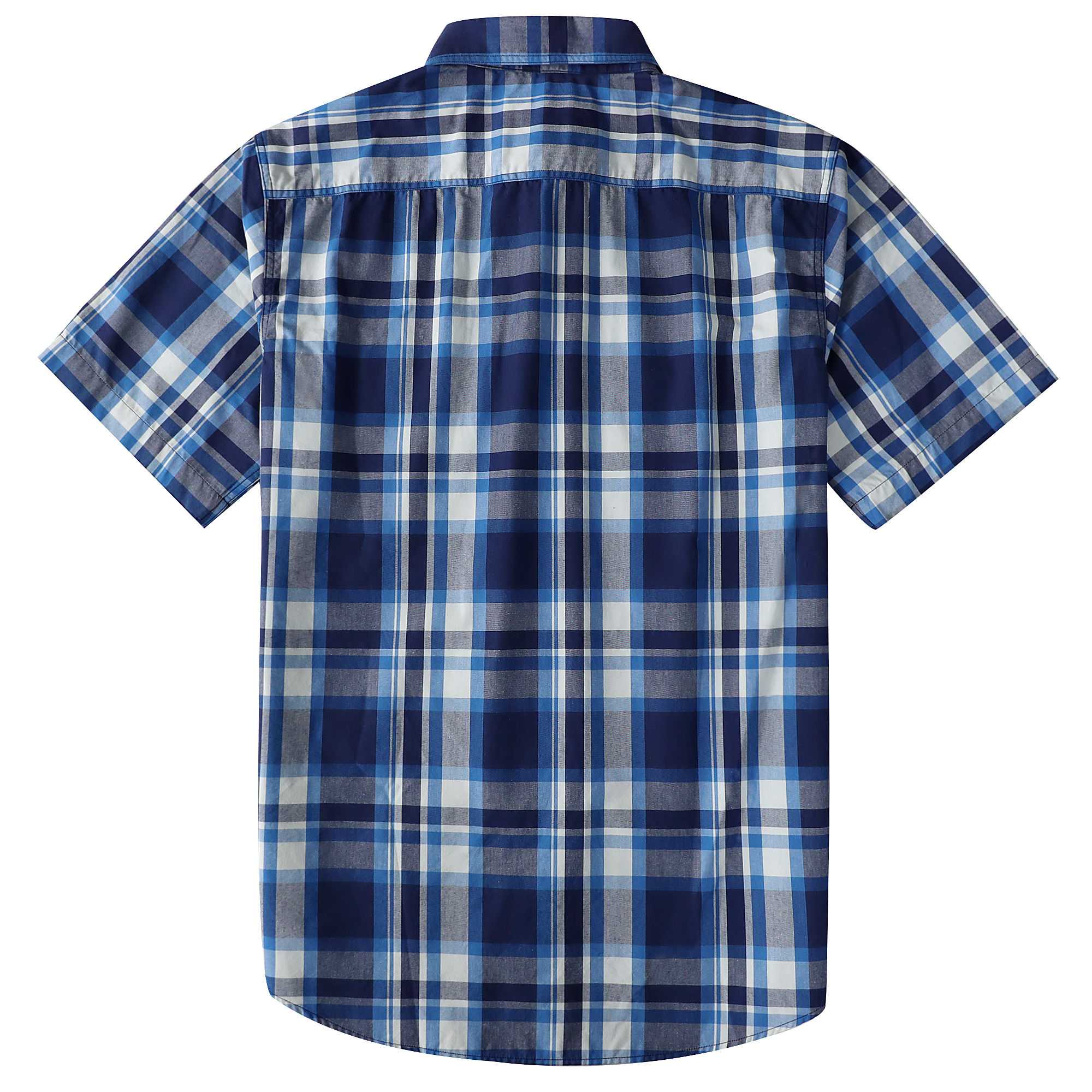 Dubinik®Mens Short Sleeve Button Down Shirts Plaid Casual Regular #49003