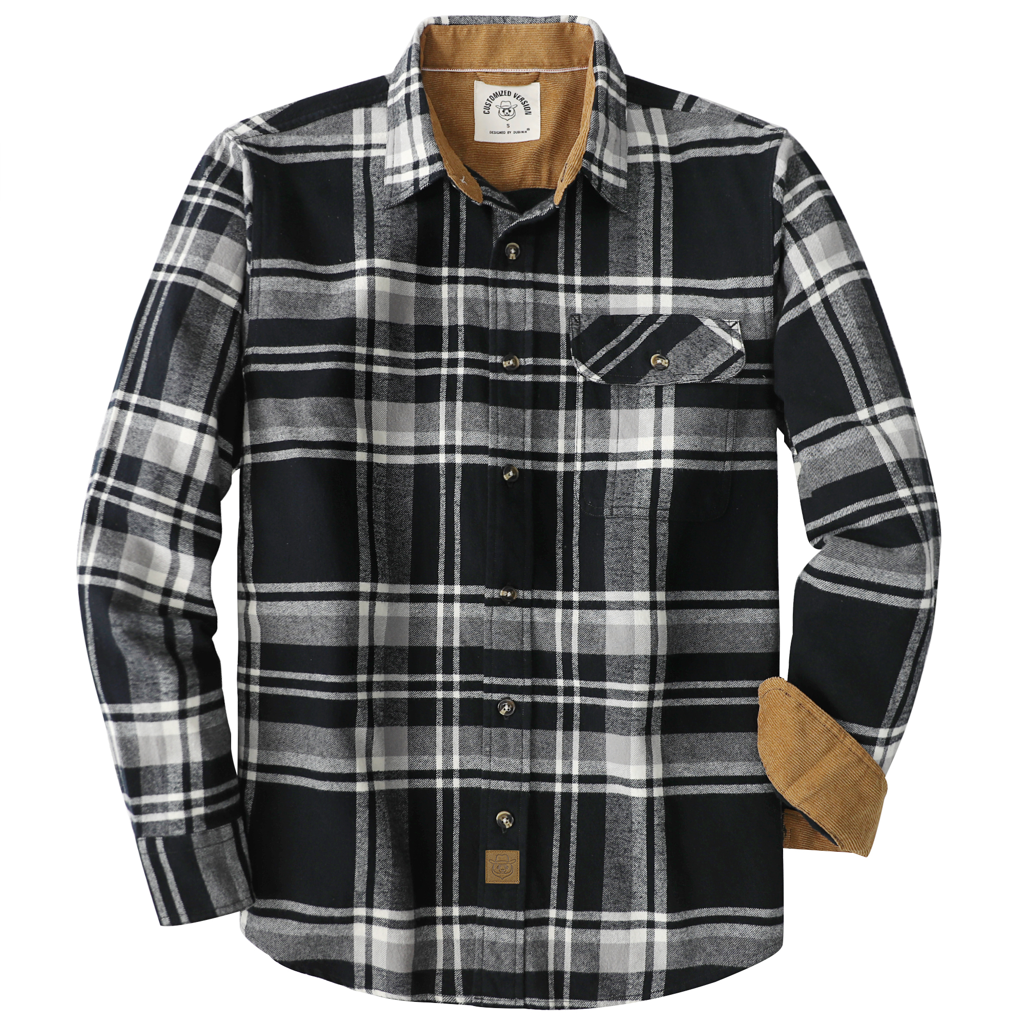 6oz Mens Midweight Flannel Shirts Long Sleeve Casual Brushed 100% Cotton Shirt#10122