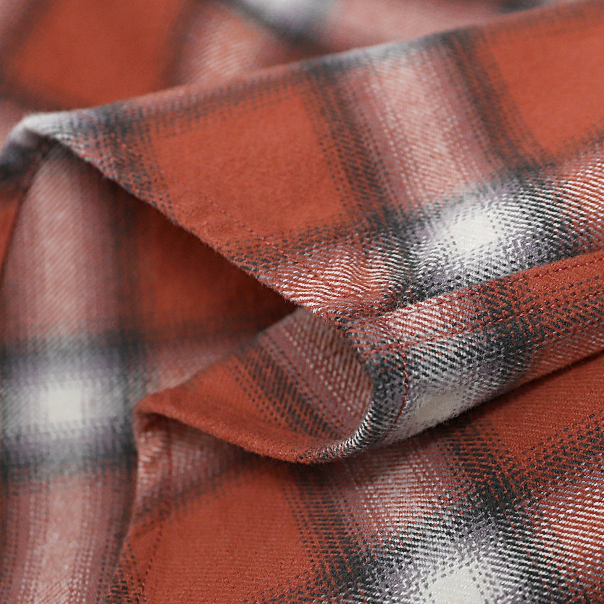Dubinik® 8.6oz Heavyweight Flannel Shirt for Men Long Sleeve Vintage Work Shirts Casual Cotton Button Down Plaid Overshirt#22215