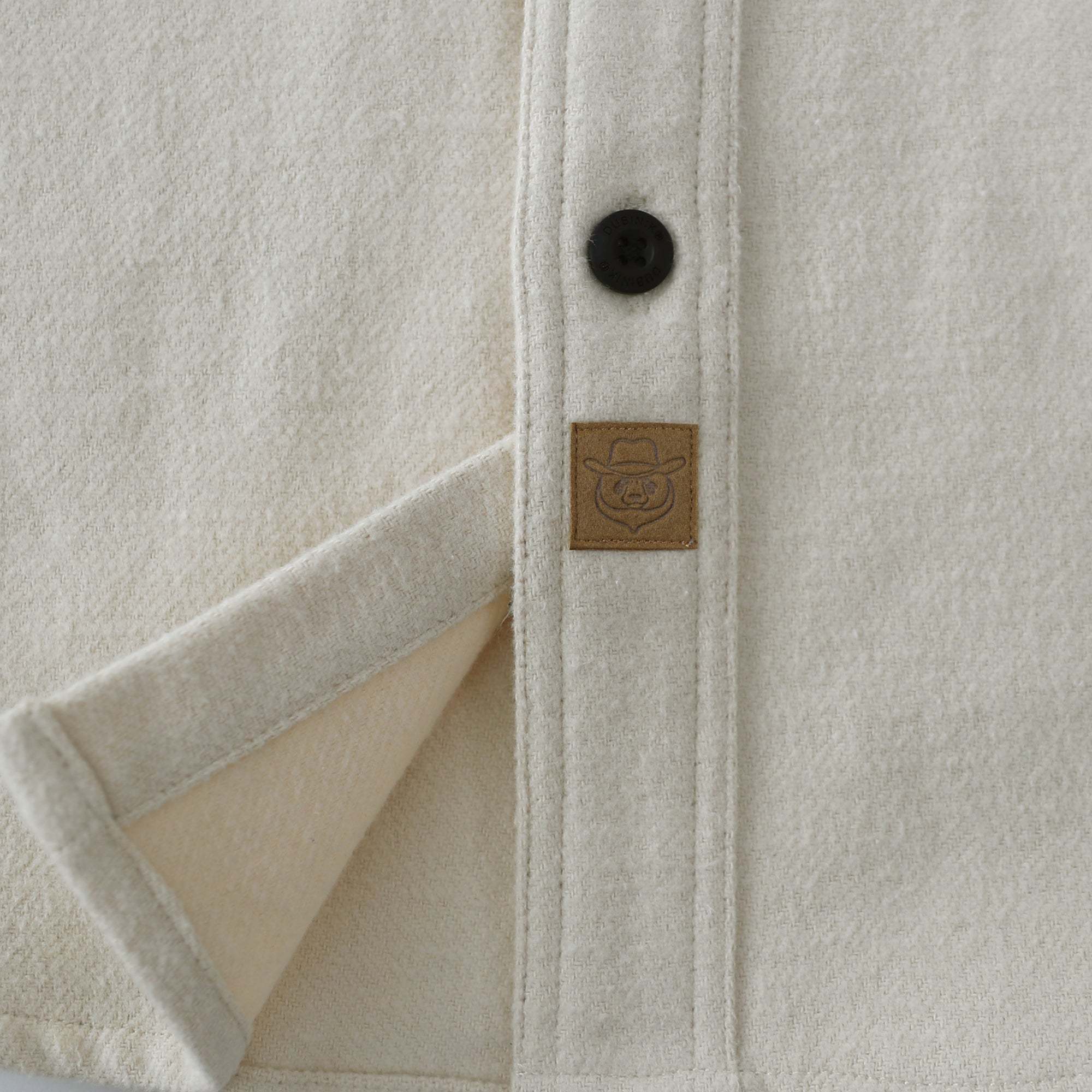 Dubinik® 10.8 oz Ultra Heavyweight Men's Flannel Shirt for Men, Ivory White Solid with Dual Chest Pockets for Winter Work & Casual#20104