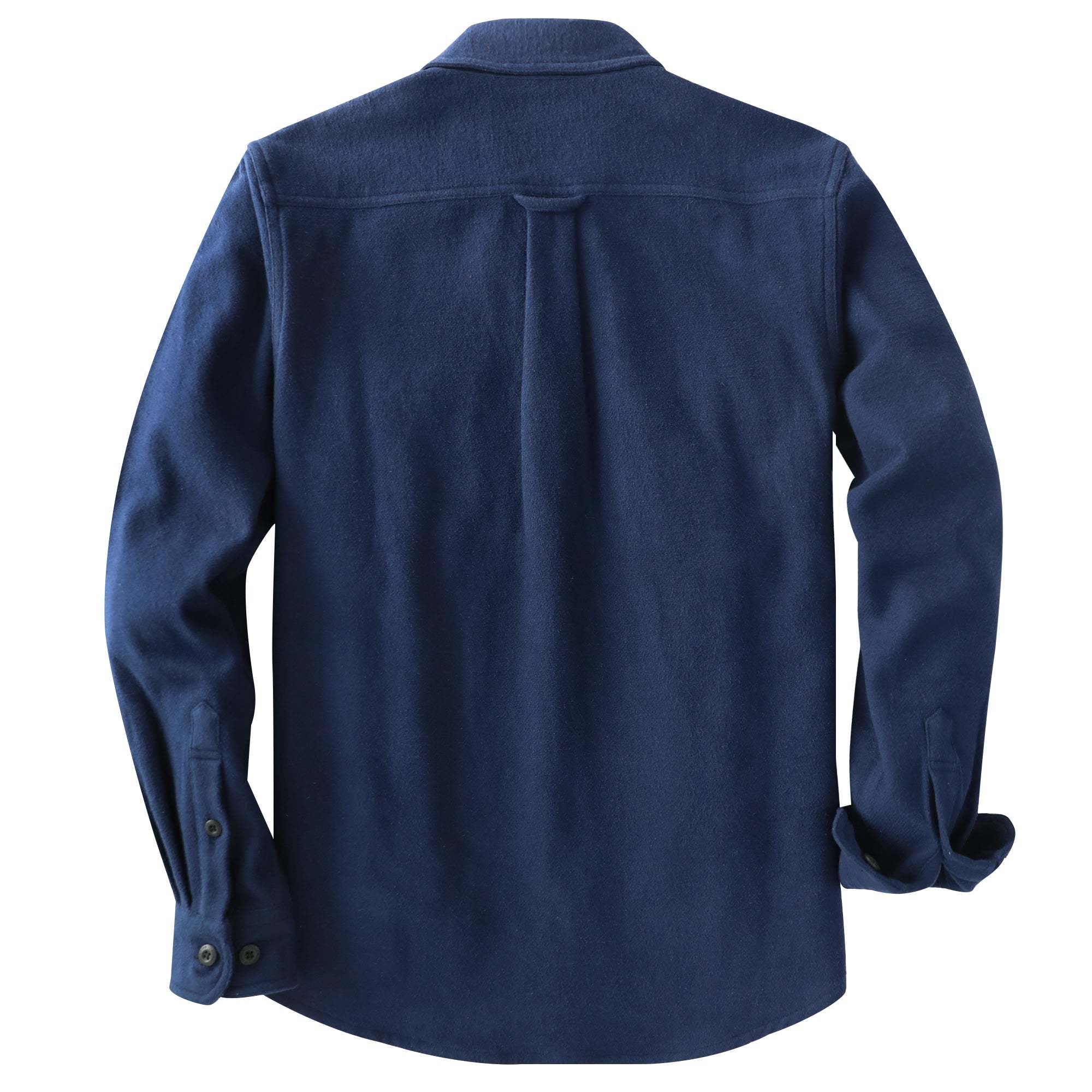 Dubinik® 10.8 oz Ultra Heavyweight Men's Flannel Shirt for Men, Dark Navy Blue Solid with Dual Chest Pockets for Winter Work & Casual#20102
