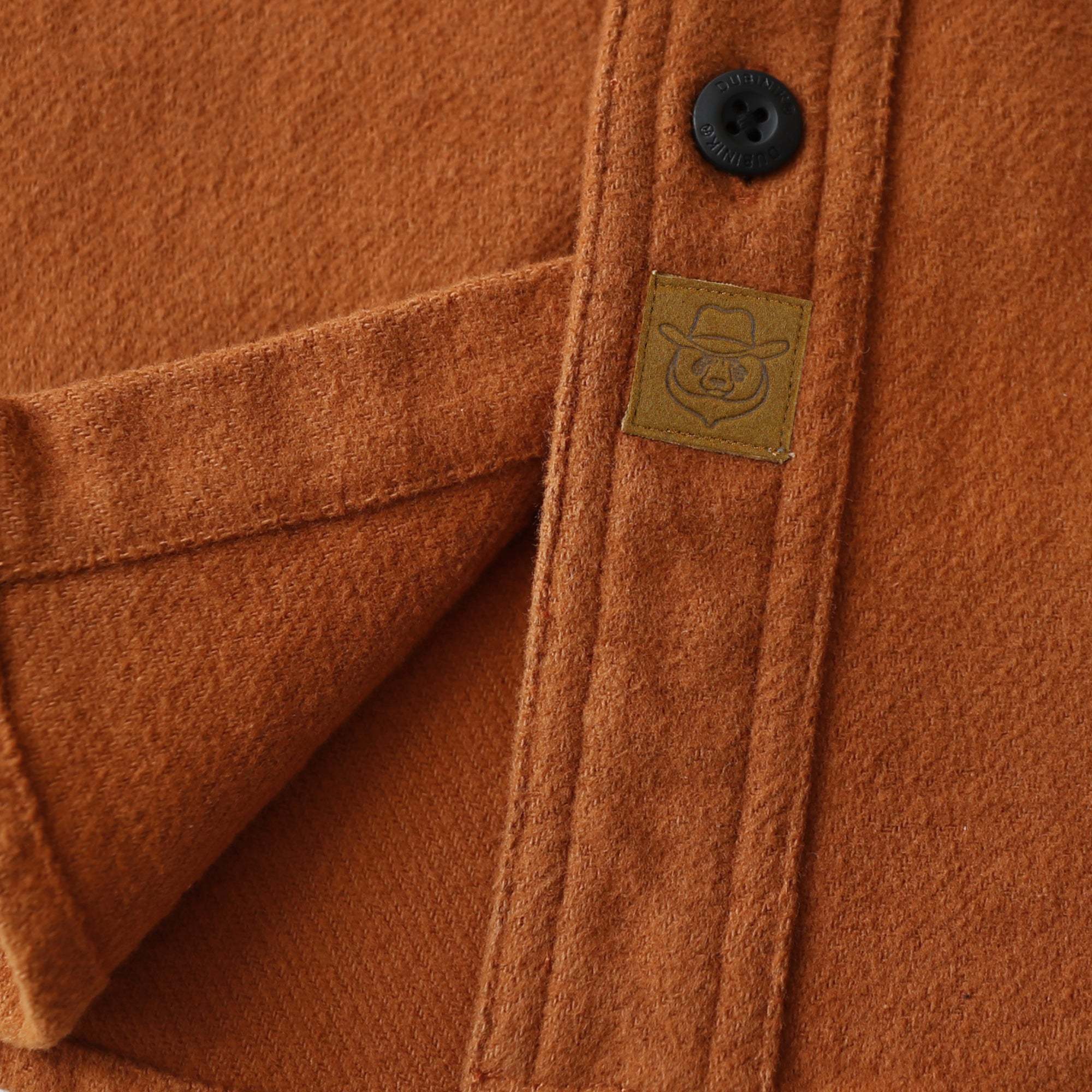 Dubinik® 10.8 oz Ultra Heavyweight Men's Flannel Shirt for Men, Caramel Brown Solid with Dual Chest Pockets for Winter Work & Casual#20112