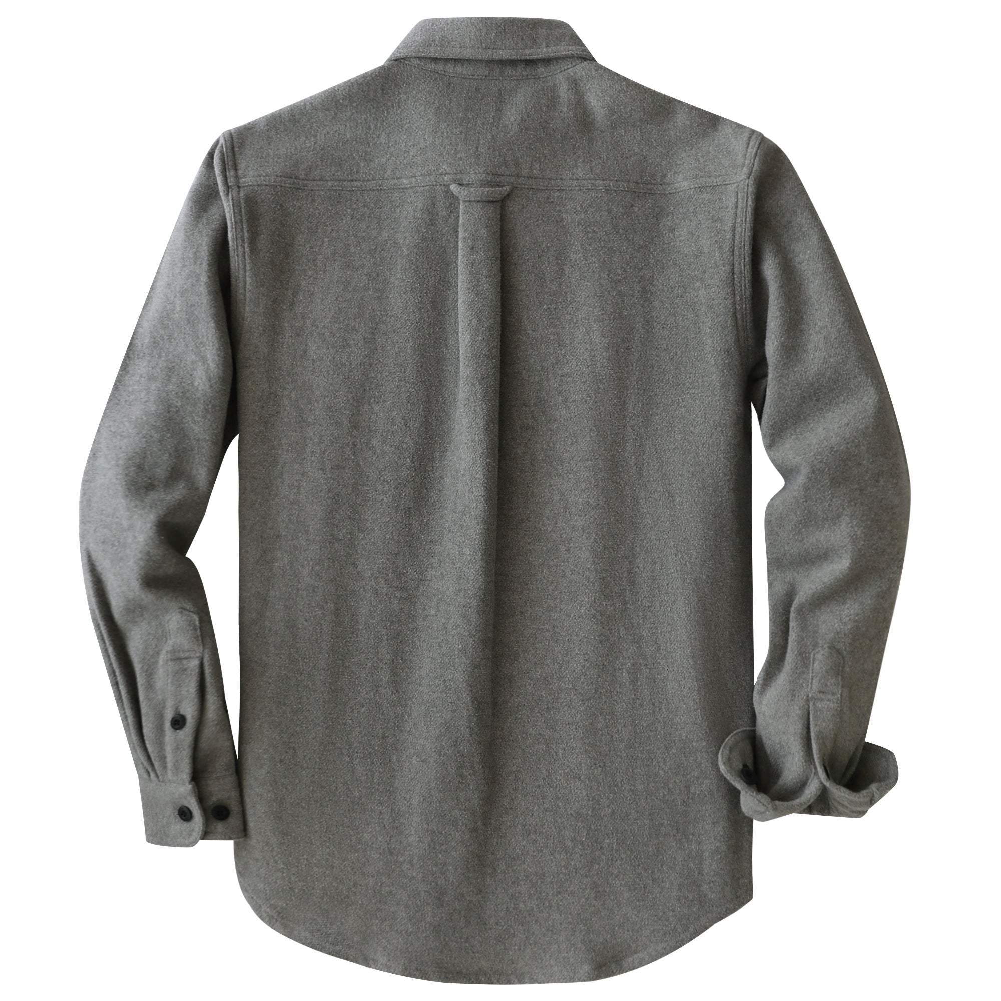 Dubinik® 10.8 oz Ultra Heavyweight Men's Flannel Shirt for Men, Gray Solid with Dual Chest Pockets for Winter Work & Casual#20111