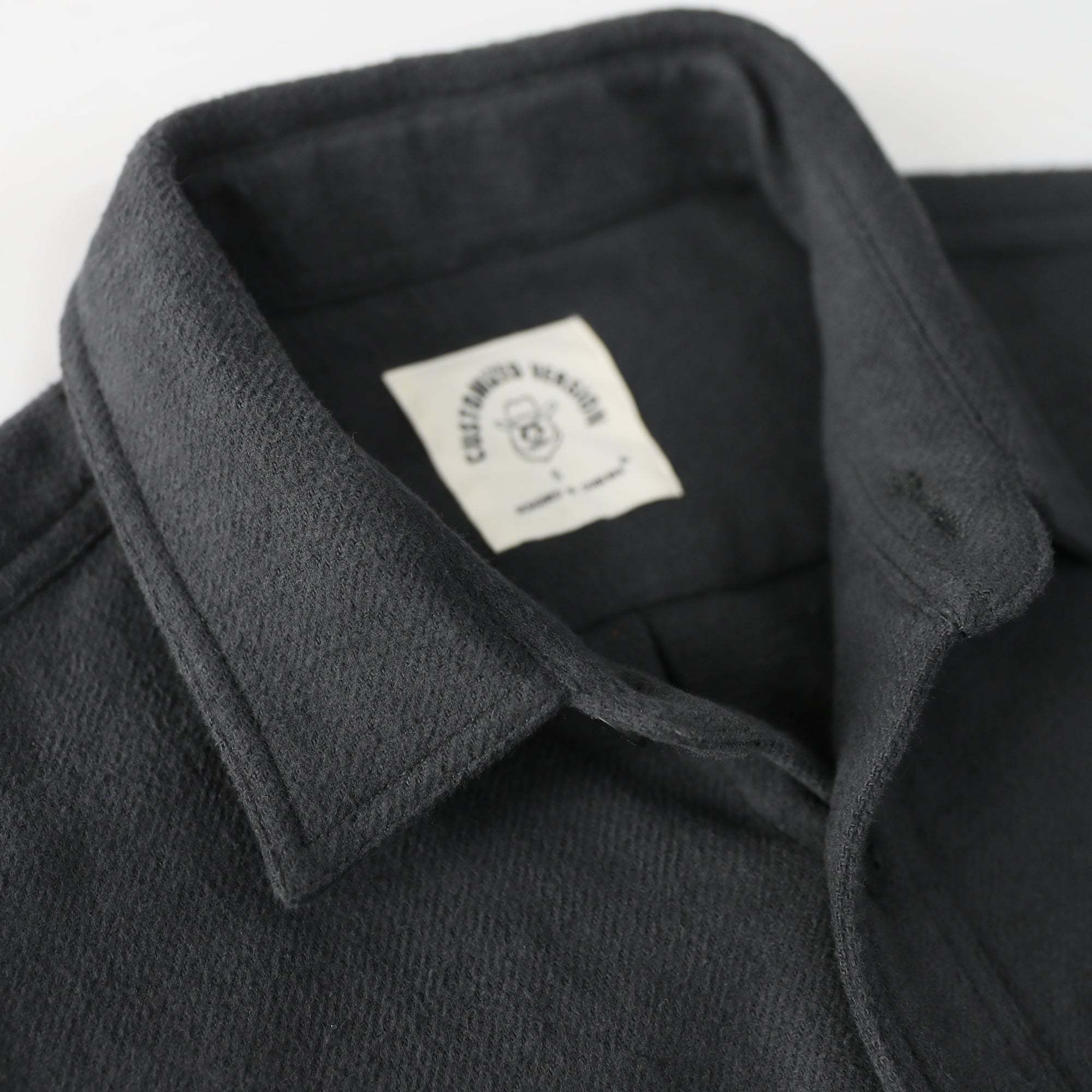 Dubinik® 10.8 oz Ultra Heavyweight Men's Flannel Shirt for Men, Black Solid with Dual Chest Pockets for Winter Work & Casual#20106