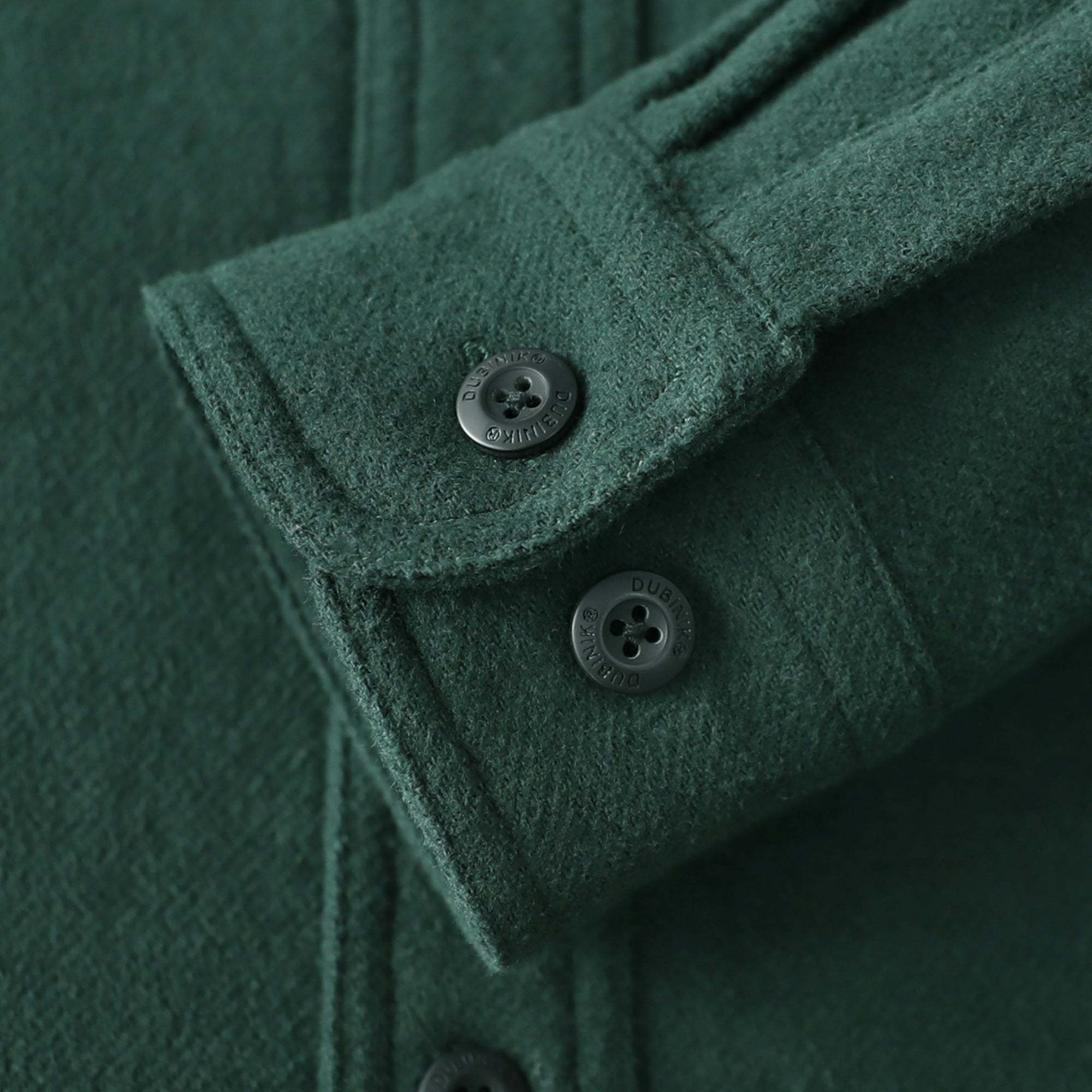 Dubinik® 10.8 oz Ultra Heavyweight Men's Flannel Shirt for Men, Deep Moss Green Solid with Dual Chest Pockets for Winter Work & Casual#20101