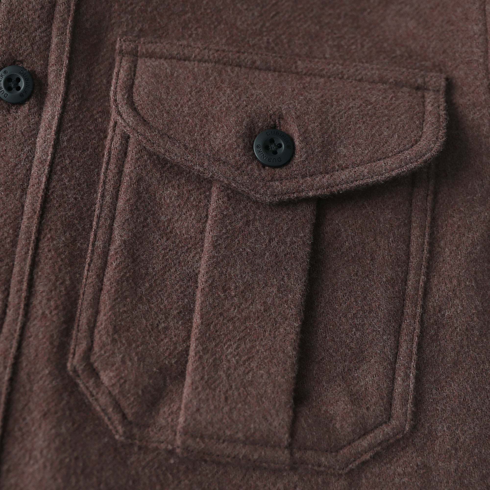 Dubinik® 10.8 oz Ultra Heavyweight Men's Flannel Shirt for Men, Espresso Brown Solid with Dual Chest Pockets for Winter Work & Casual#20110
