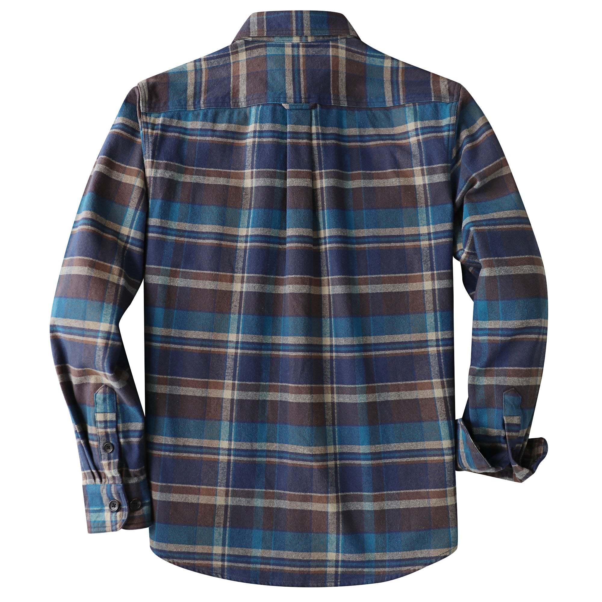 Dubinik® 8.6oz Heavyweight Flannel Shirt for Men Long Sleeve Vintage Work Shirts Casual Cotton Button Down Plaid Overshirt#22211