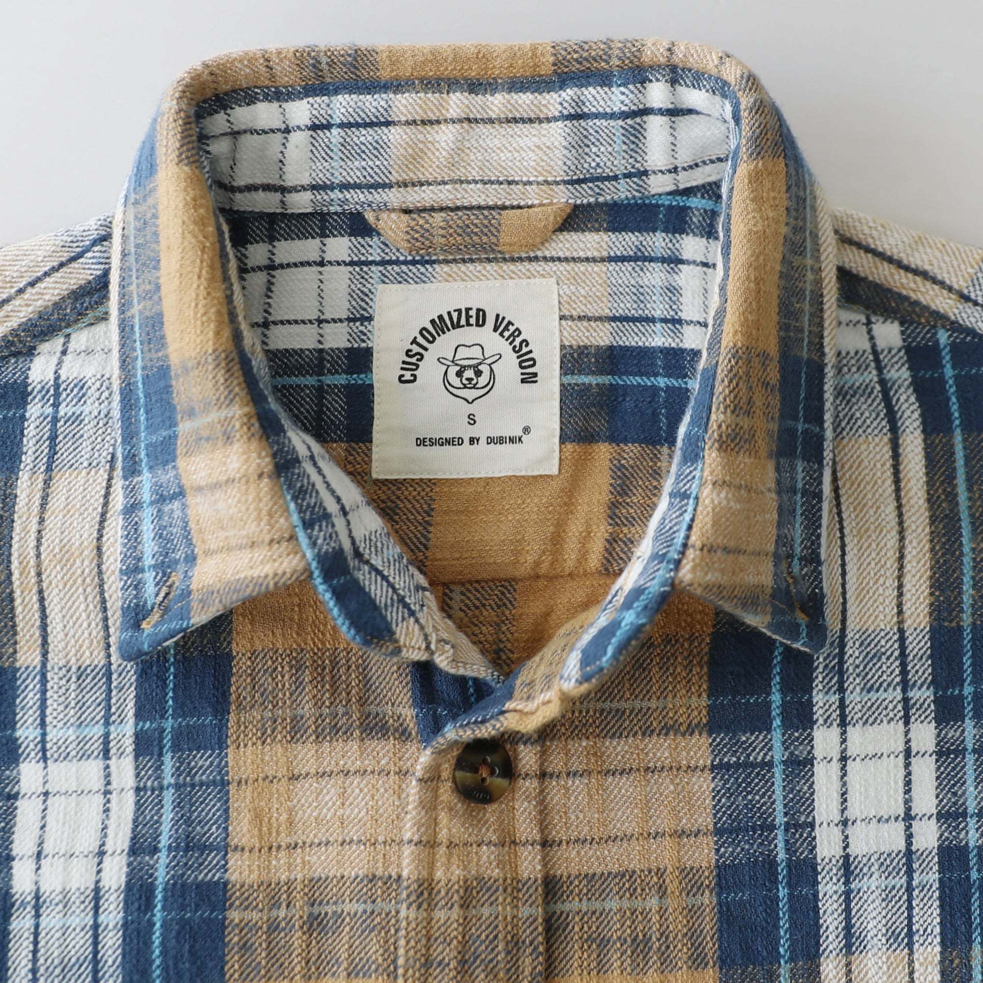 Dubinik® 9.7oz Heavyweight Flannel Shirt for Men Long Sleeve Cotton Plaid#22401