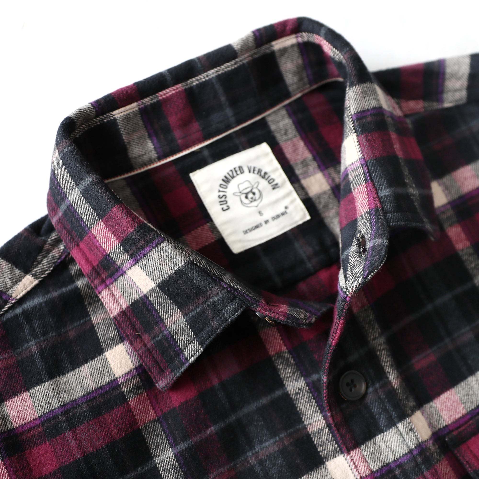 Dubinik® 8.6oz Heavyweight Flannel Shirt for Men Long Sleeve Vintage Work Shirts Casual Cotton Button Down Plaid Overshirt#22216