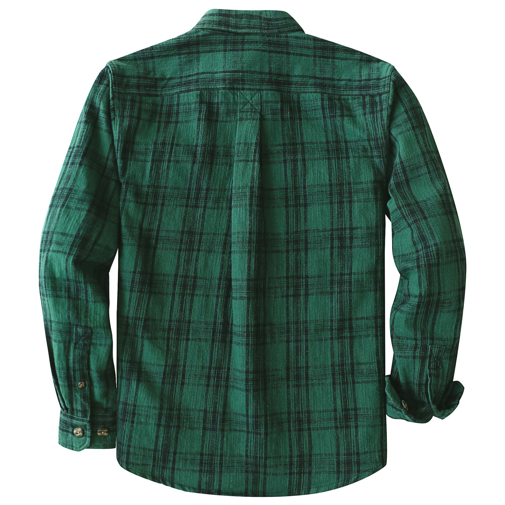 Dubinik® 9.7oz Heavyweight Flannel Shirt for Men Long Sleeve Cotton Plaid#22412