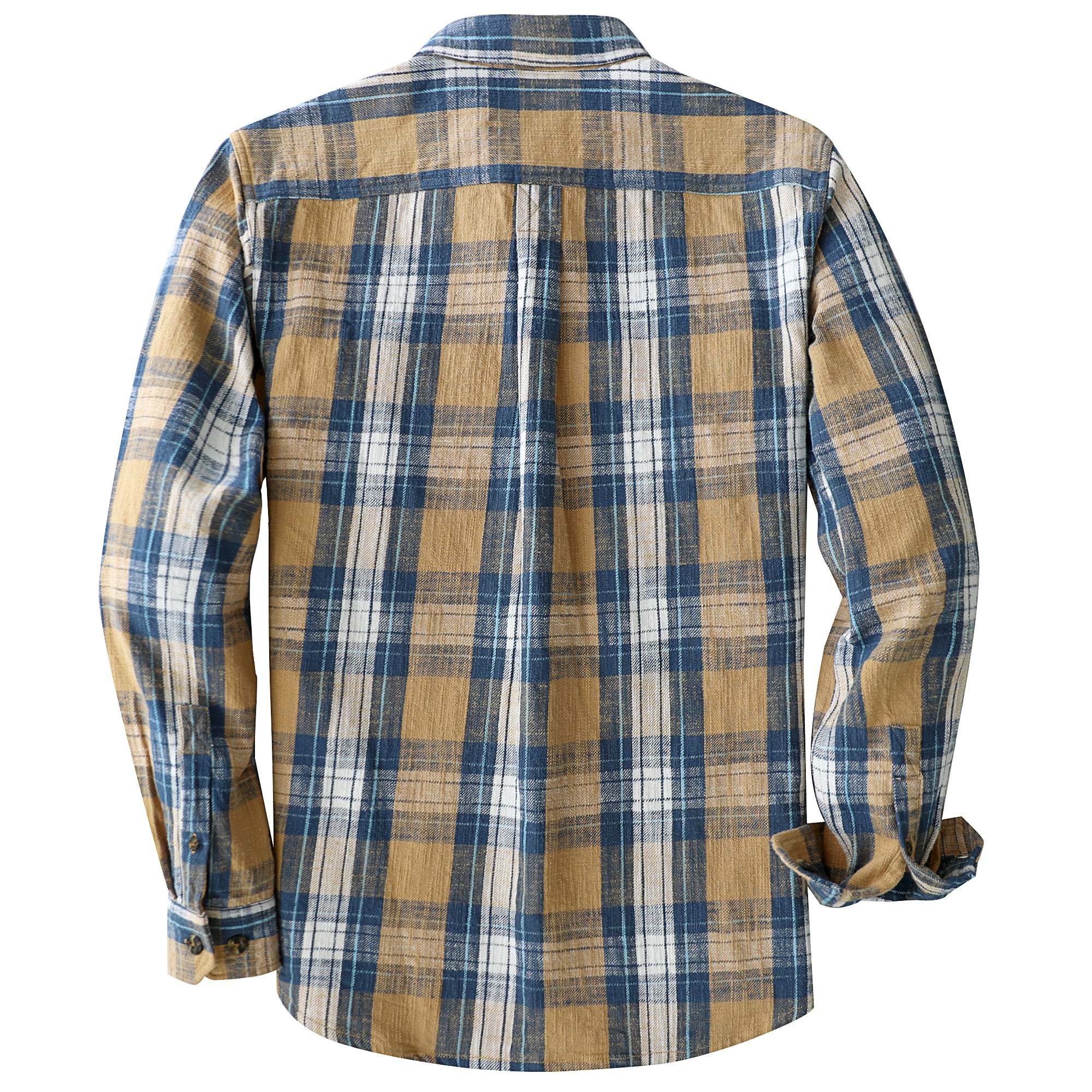 Dubinik® 9.7oz Heavyweight Flannel Shirt for Men Long Sleeve Cotton Plaid#22401