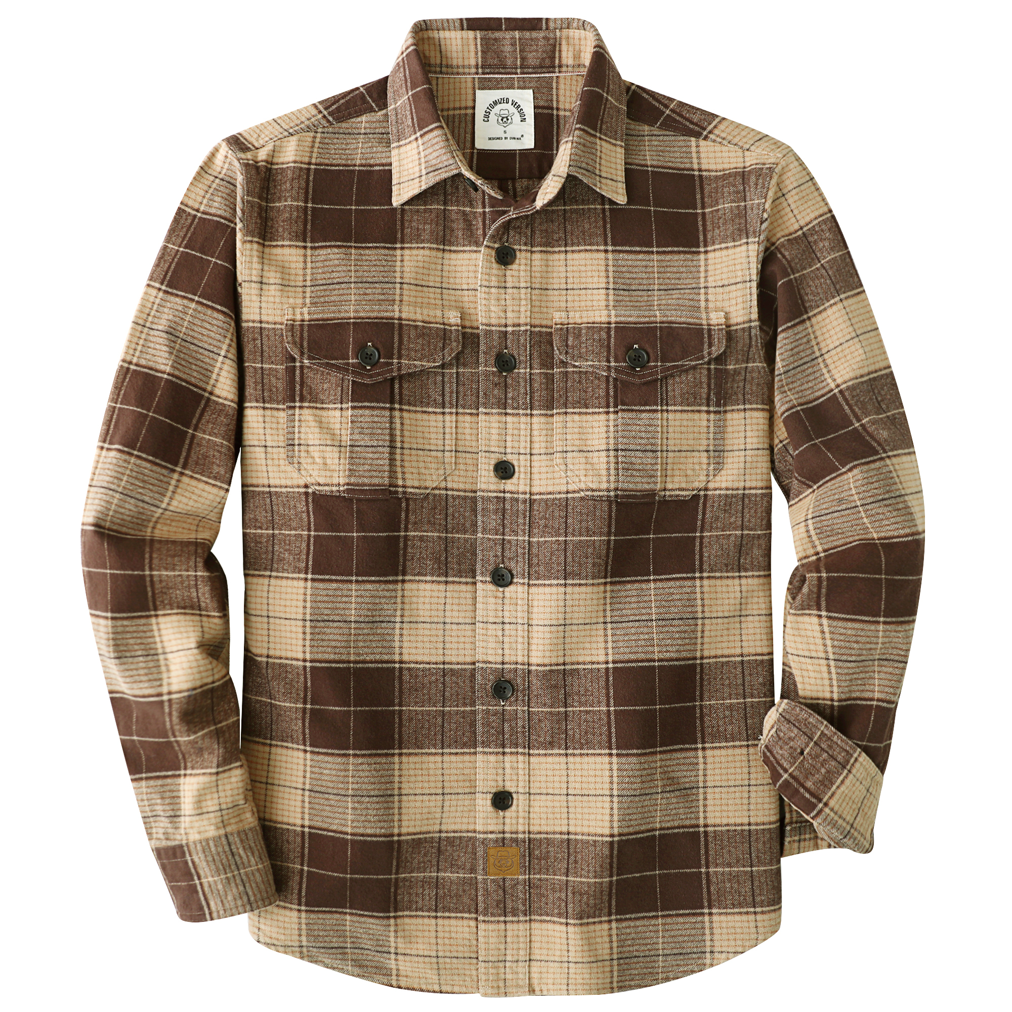 Dubinik® 8.6oz Heavyweight Flannel Shirt for Men Long Sleeve Vintage Work Shirts Casual Cotton Button Down Plaid Overshirt#22212