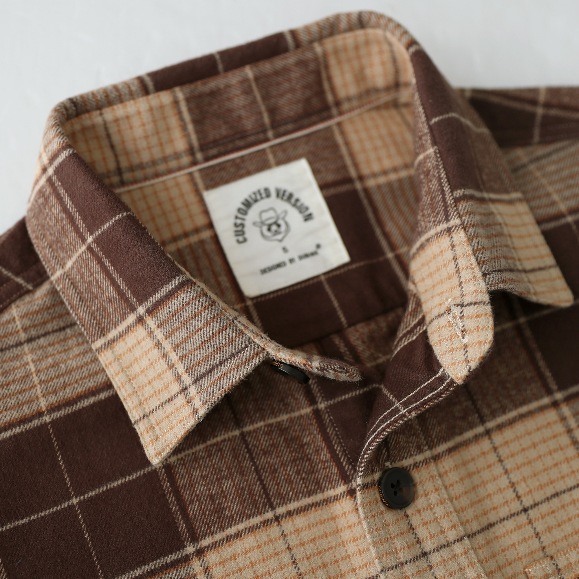 Dubinik® 8.6oz Heavyweight Flannel Shirt for Men Long Sleeve Vintage Work Shirts Casual Cotton Button Down Plaid Overshirt#22212