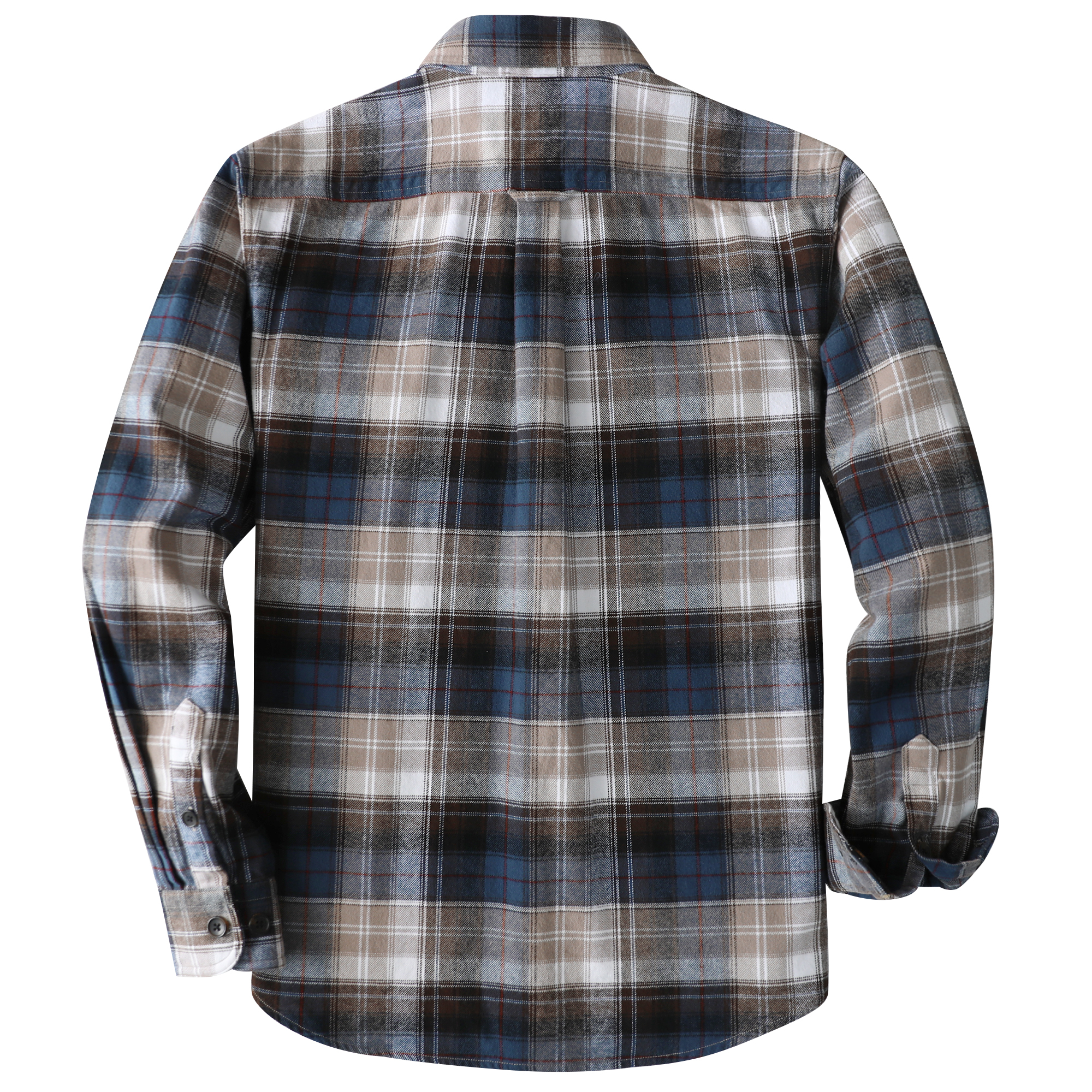 Dubinik® 8.6oz Heavyweight Flannel Shirt for Men Long Sleeve Vintage Work Shirts Casual Cotton Button Down Plaid Overshirt#22210