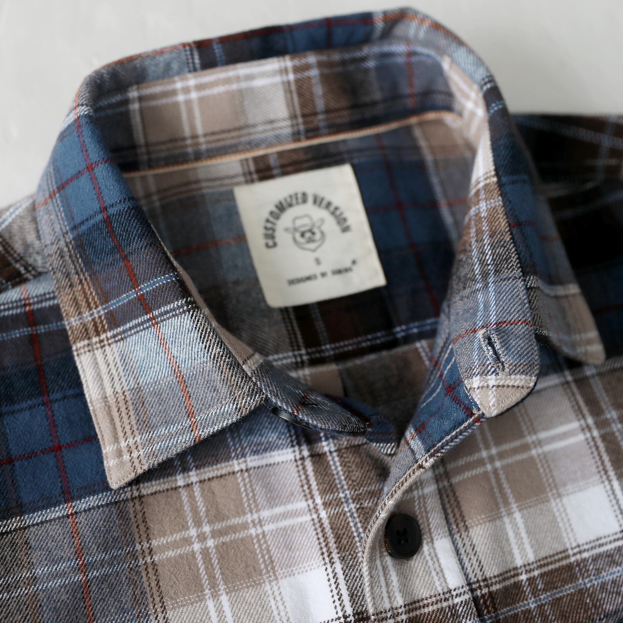 Dubinik® 8.6oz Heavyweight Flannel Shirt for Men Long Sleeve Vintage Work Shirts Casual Cotton Button Down Plaid Overshirt#22210
