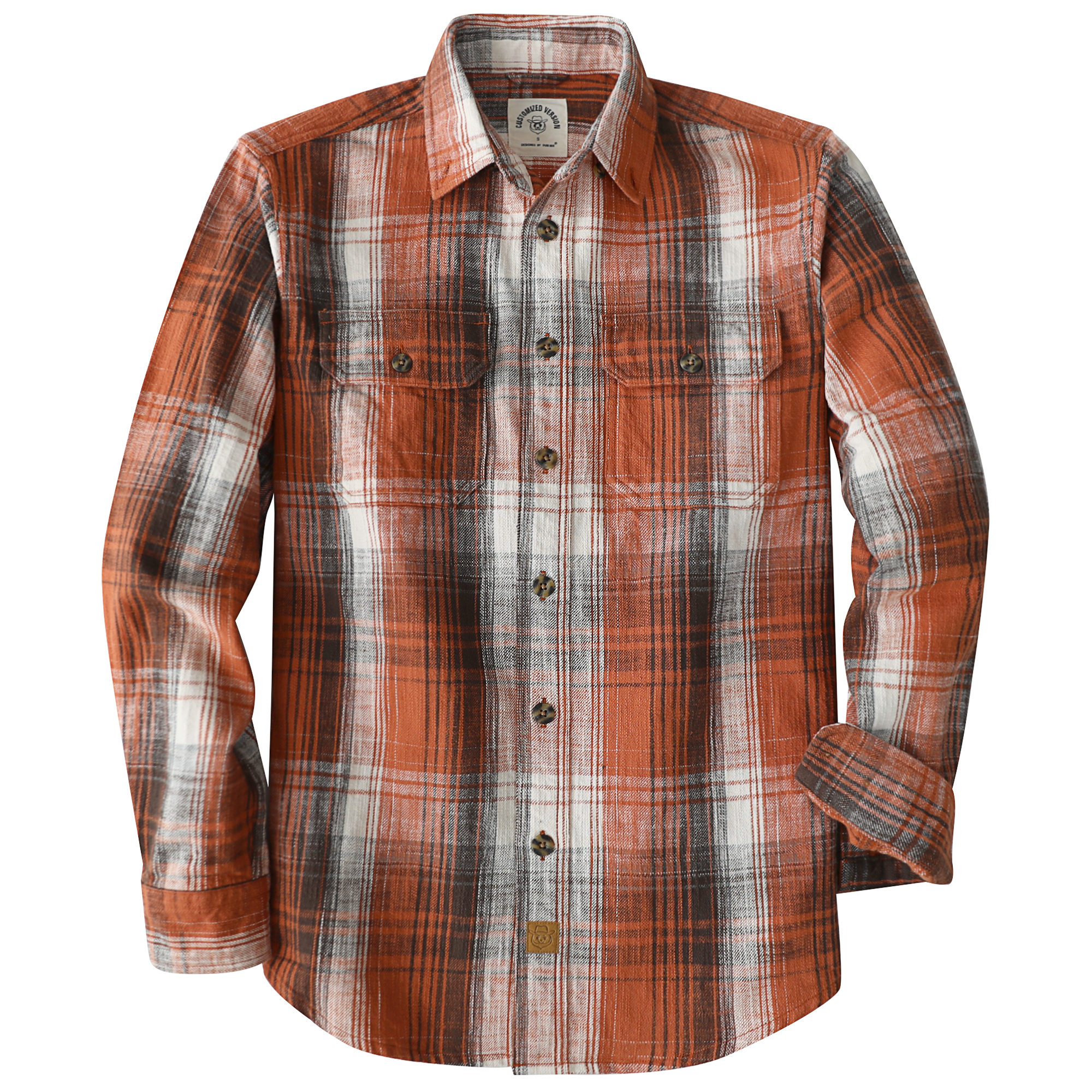 Dubinik® 9.7oz Heavyweight Flannel Shirt for Men Long Sleeve Cotton Plaid#22414