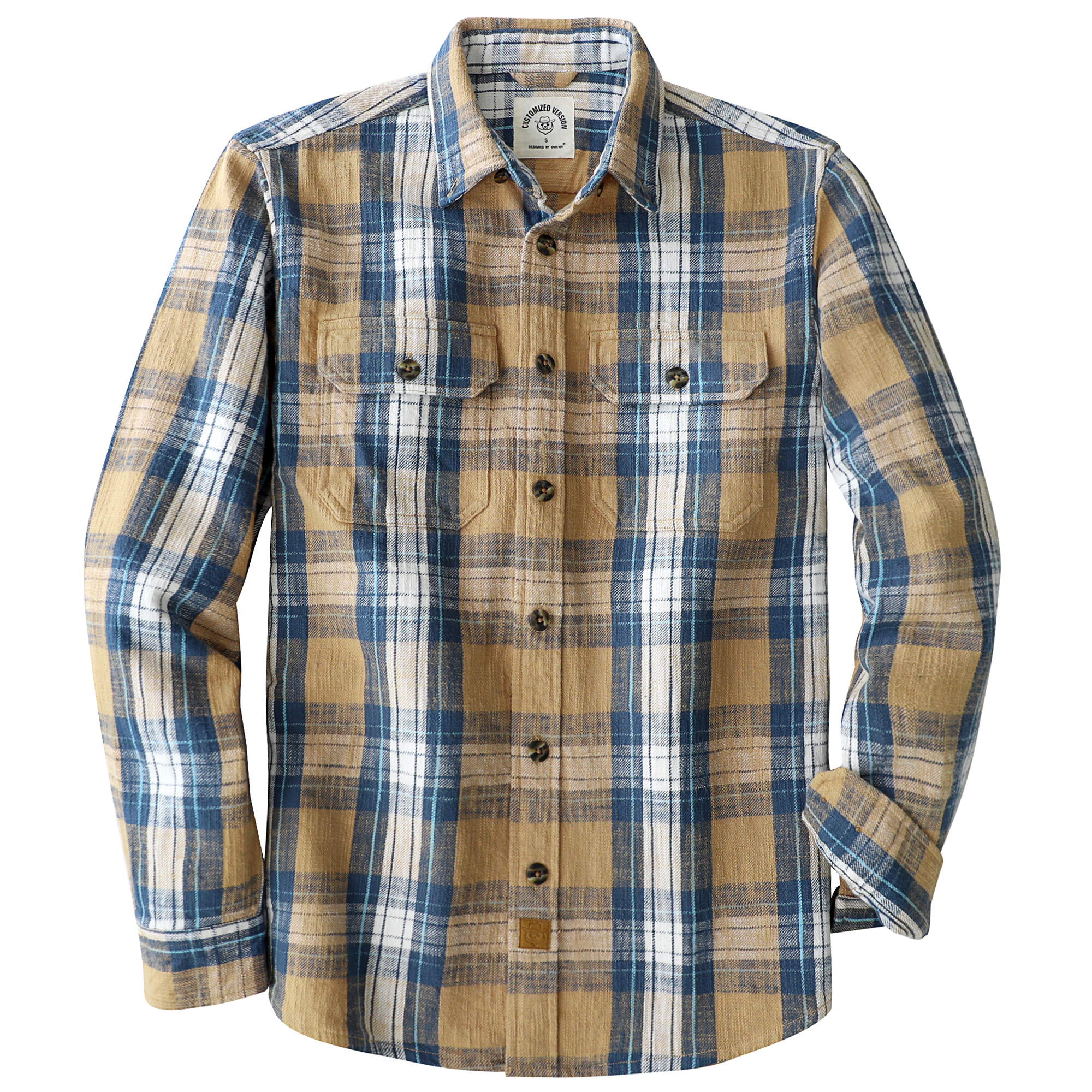 Dubinik® 9.7oz Heavyweight Flannel Shirt for Men Long Sleeve Cotton Plaid#22401
