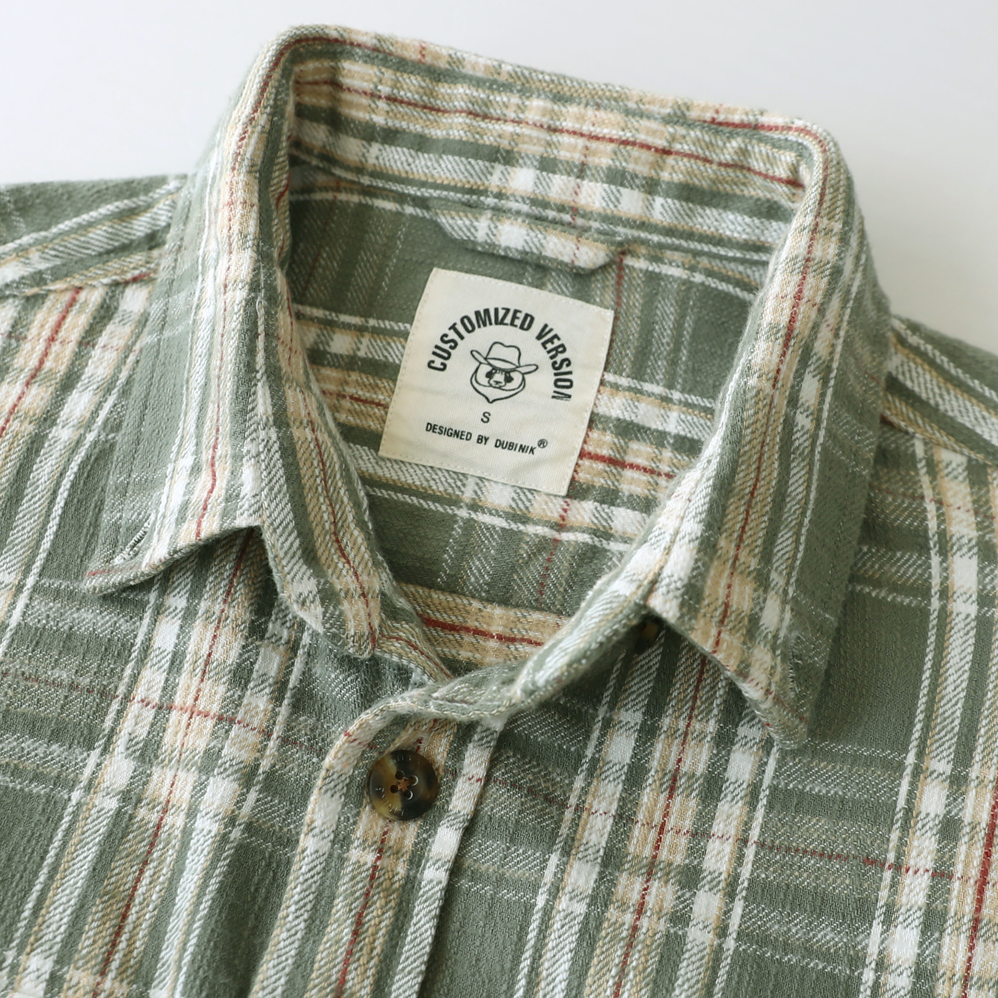 Dubinik® 9.7oz Heavyweight Flannel Shirt for Men Long Sleeve Cotton Plaid#22407