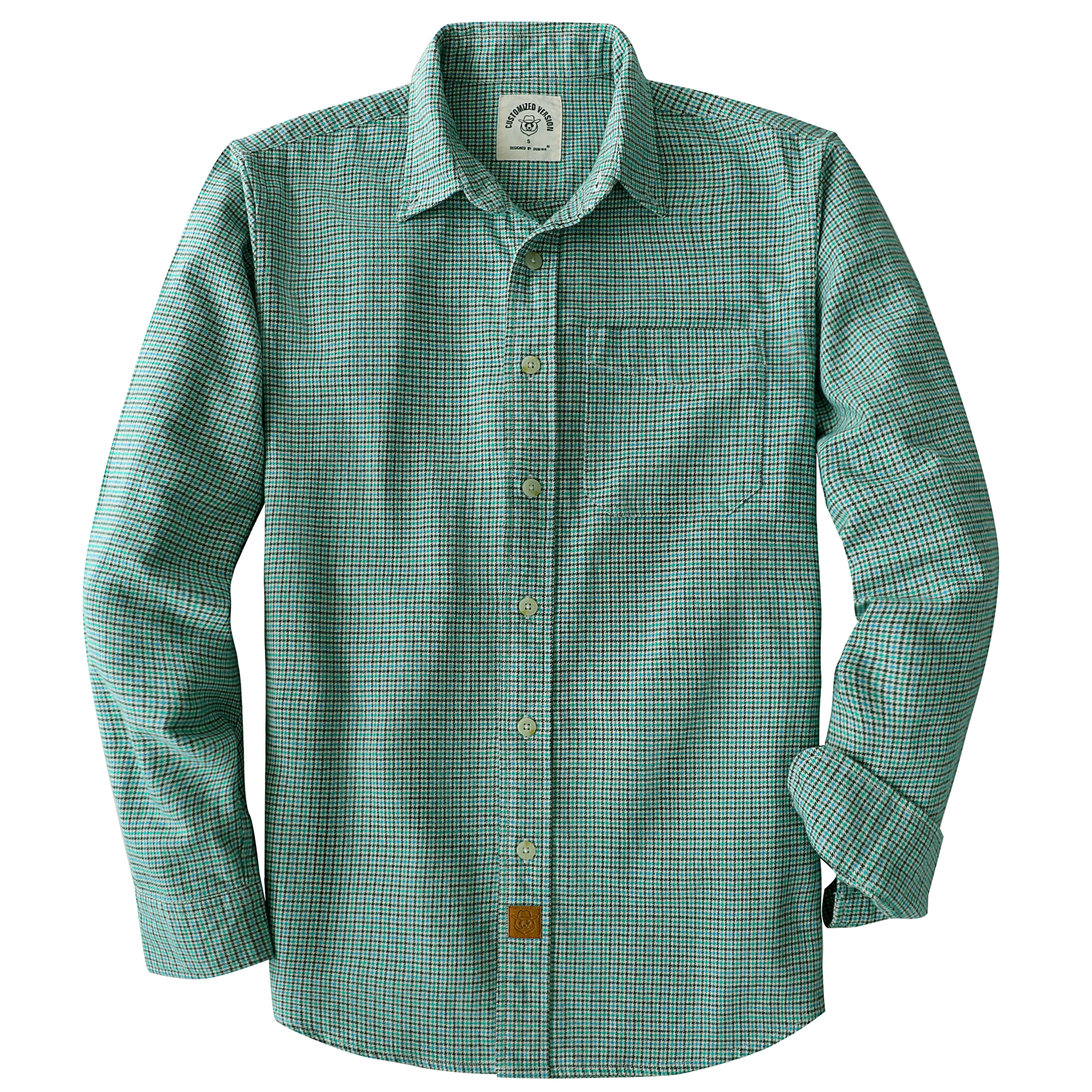 Dubinik® 6oz Flannel Shirt for Men Houndstooth Cotton Button Down Work#104006
