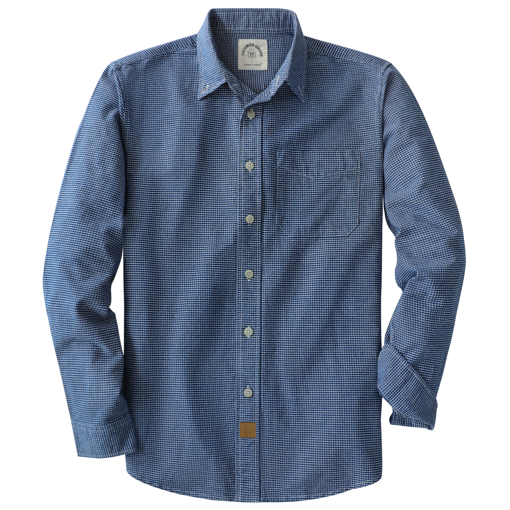 Dubinik® 6oz Flannel Shirt for Men Houndstooth Cotton Button Down Work#104012