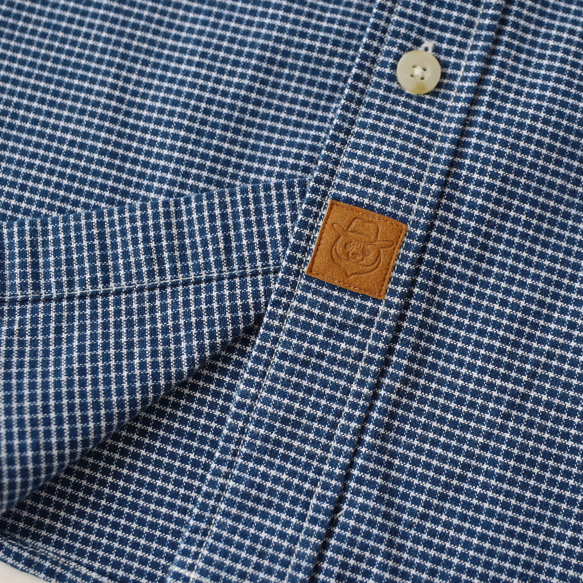 Dubinik® 6oz Flannel Shirt for Men Houndstooth Cotton Button Down Work#104012