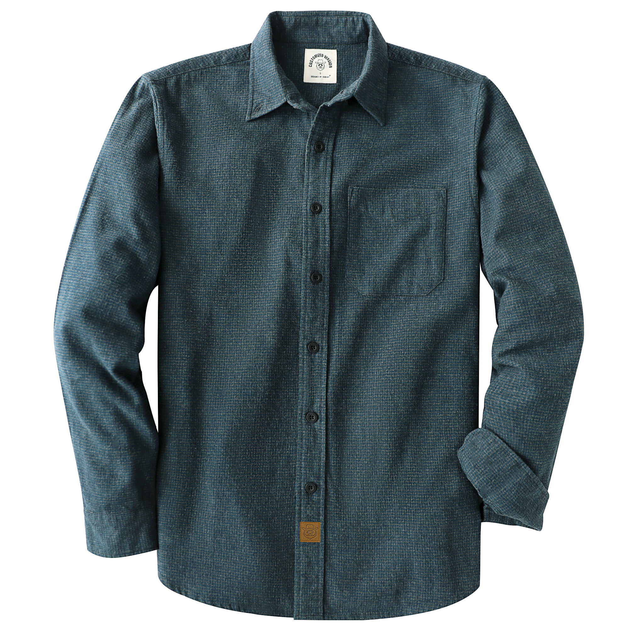 Dubinik® 6oz Flannel Shirt for Men Houndstooth Cotton Button Down Work#104011