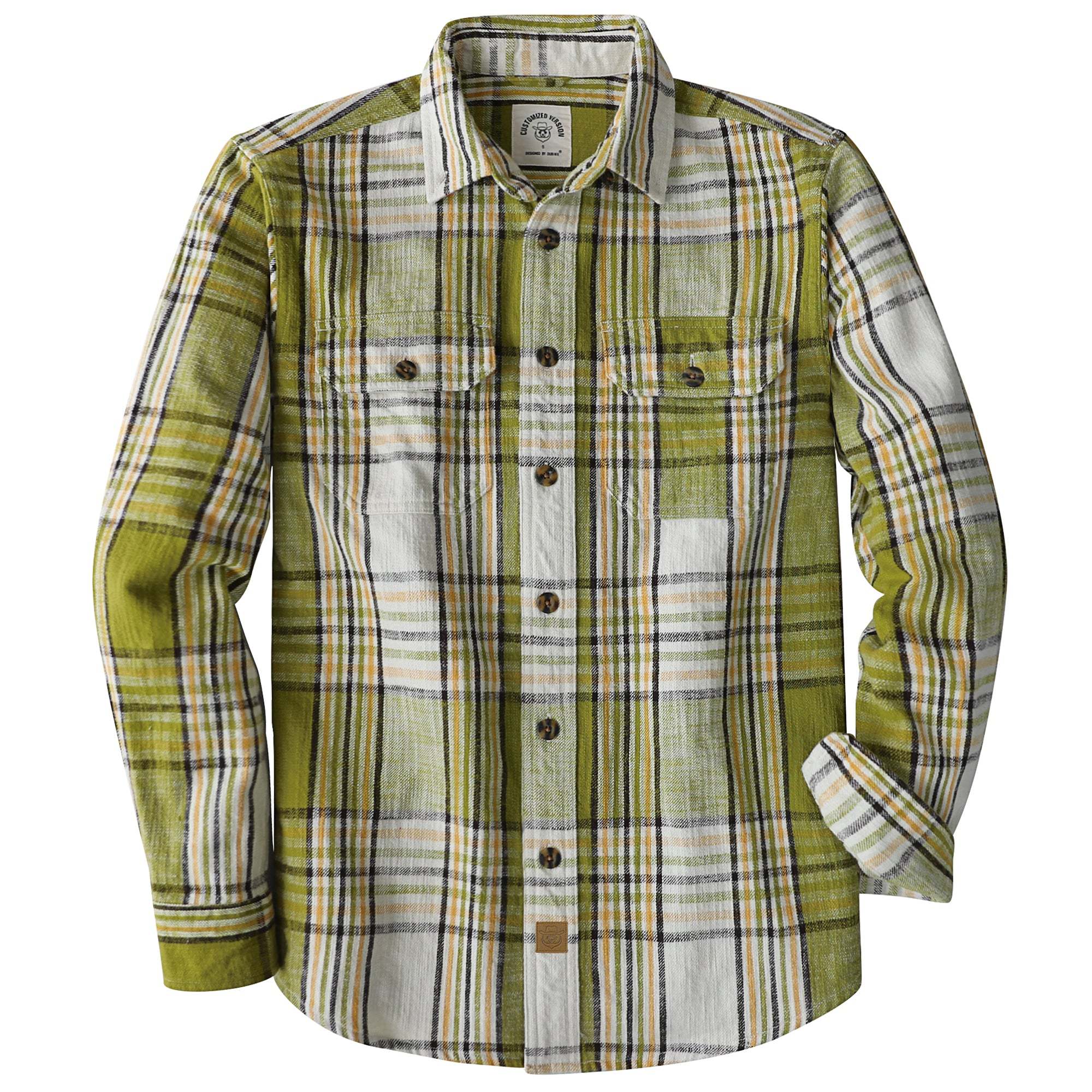 Dubinik® 9.7oz Heavyweight Flannel Shirt for Men Long Sleeve Cotton Plaid#22417