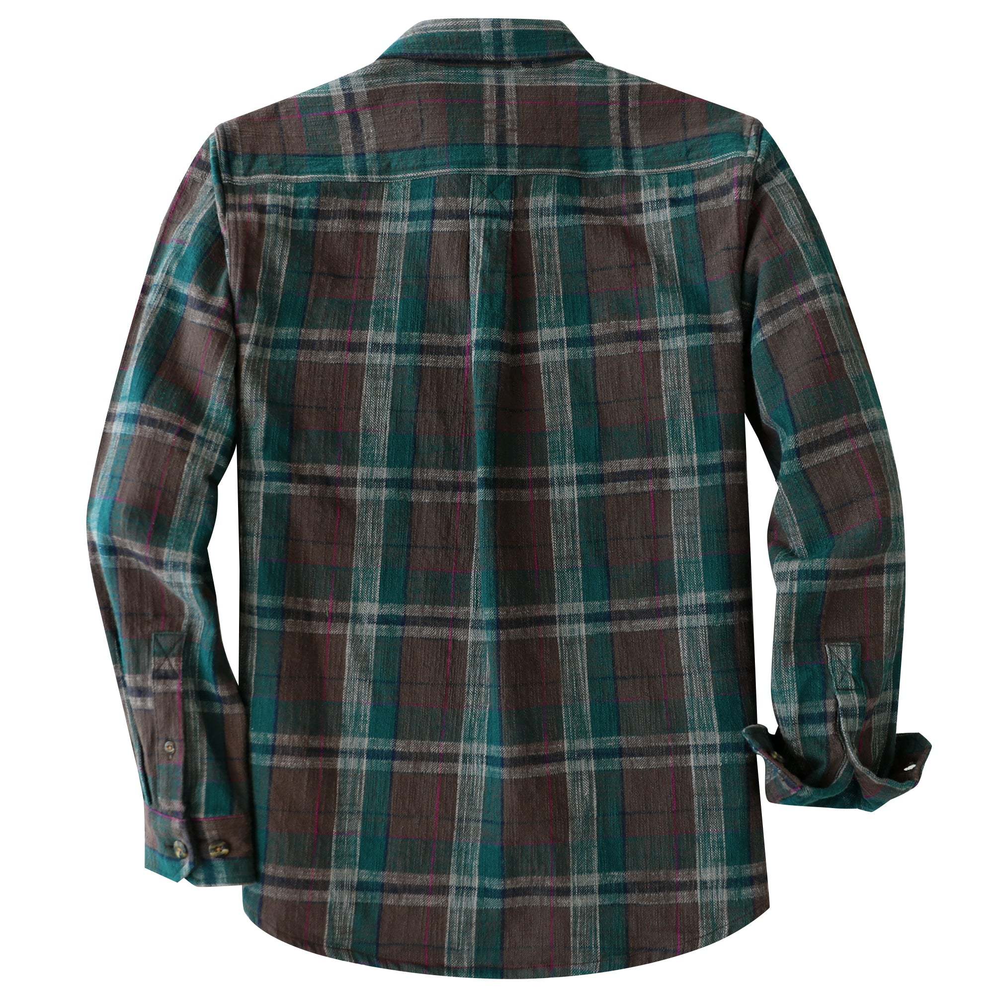 Dubinik® 9.7oz Heavyweight Flannel Shirt for Men Long Sleeve Cotton Plaid#22402